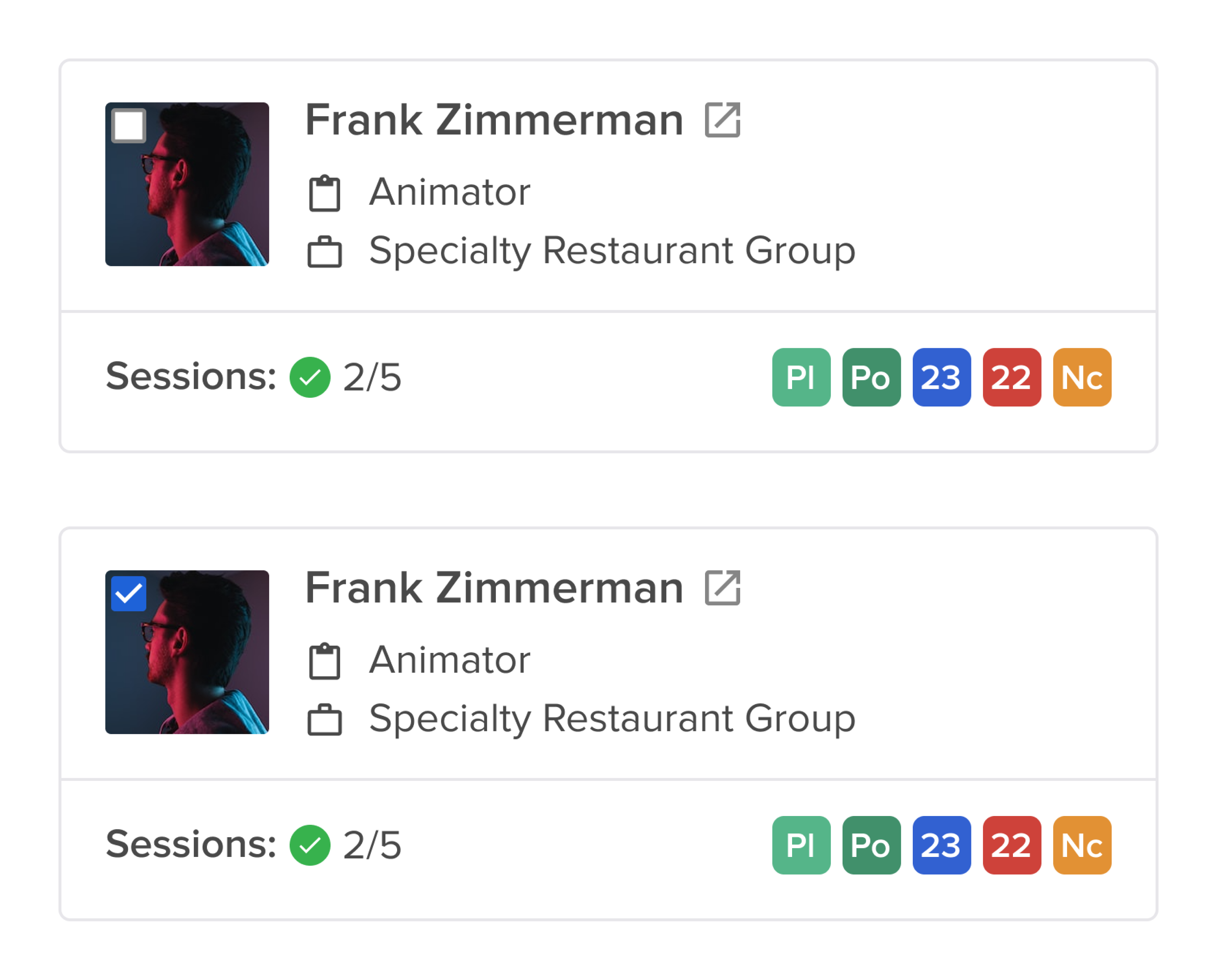 Sessionboard Design system components