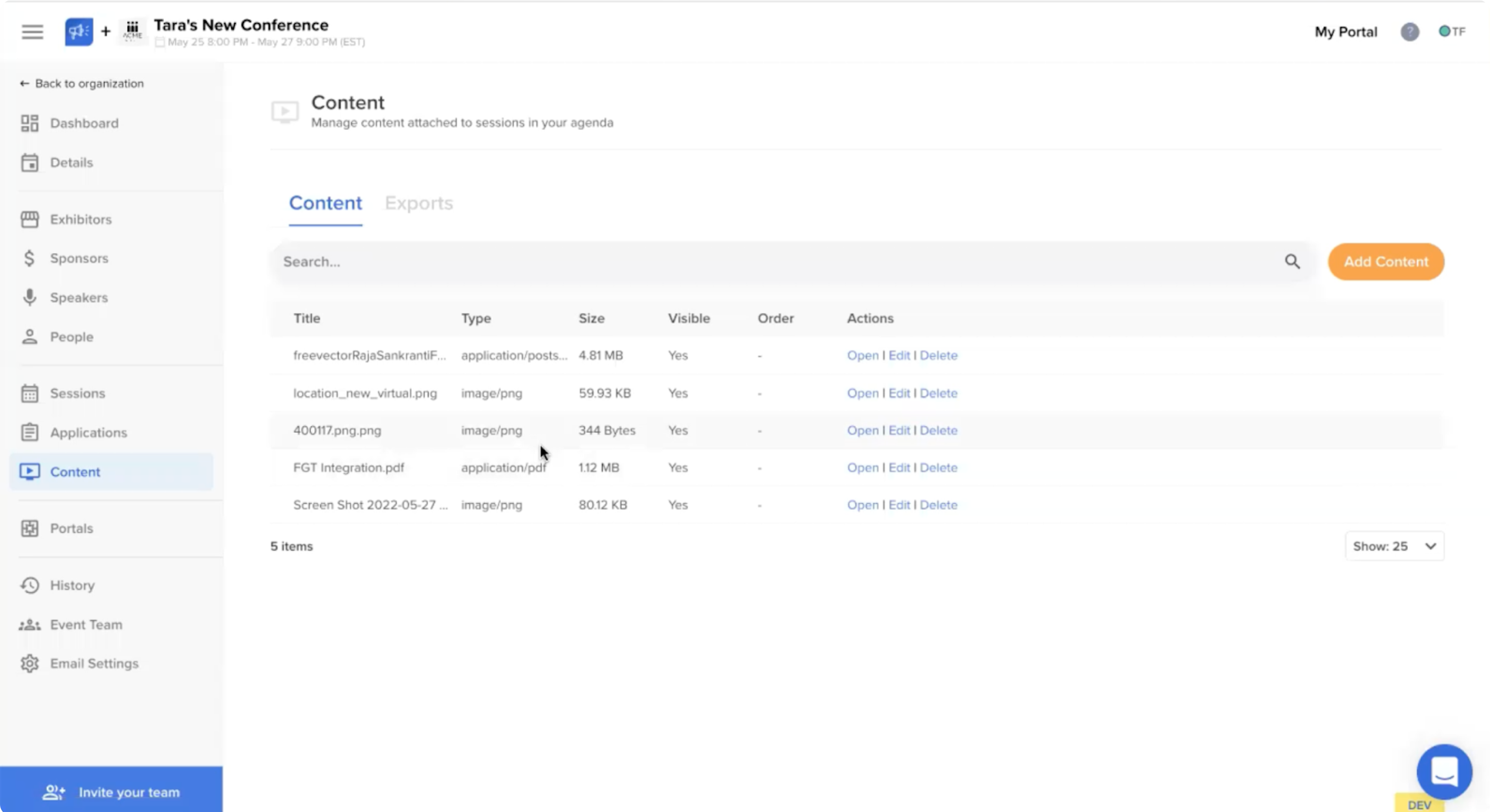 Sessionboard fragmented content storage before redesign