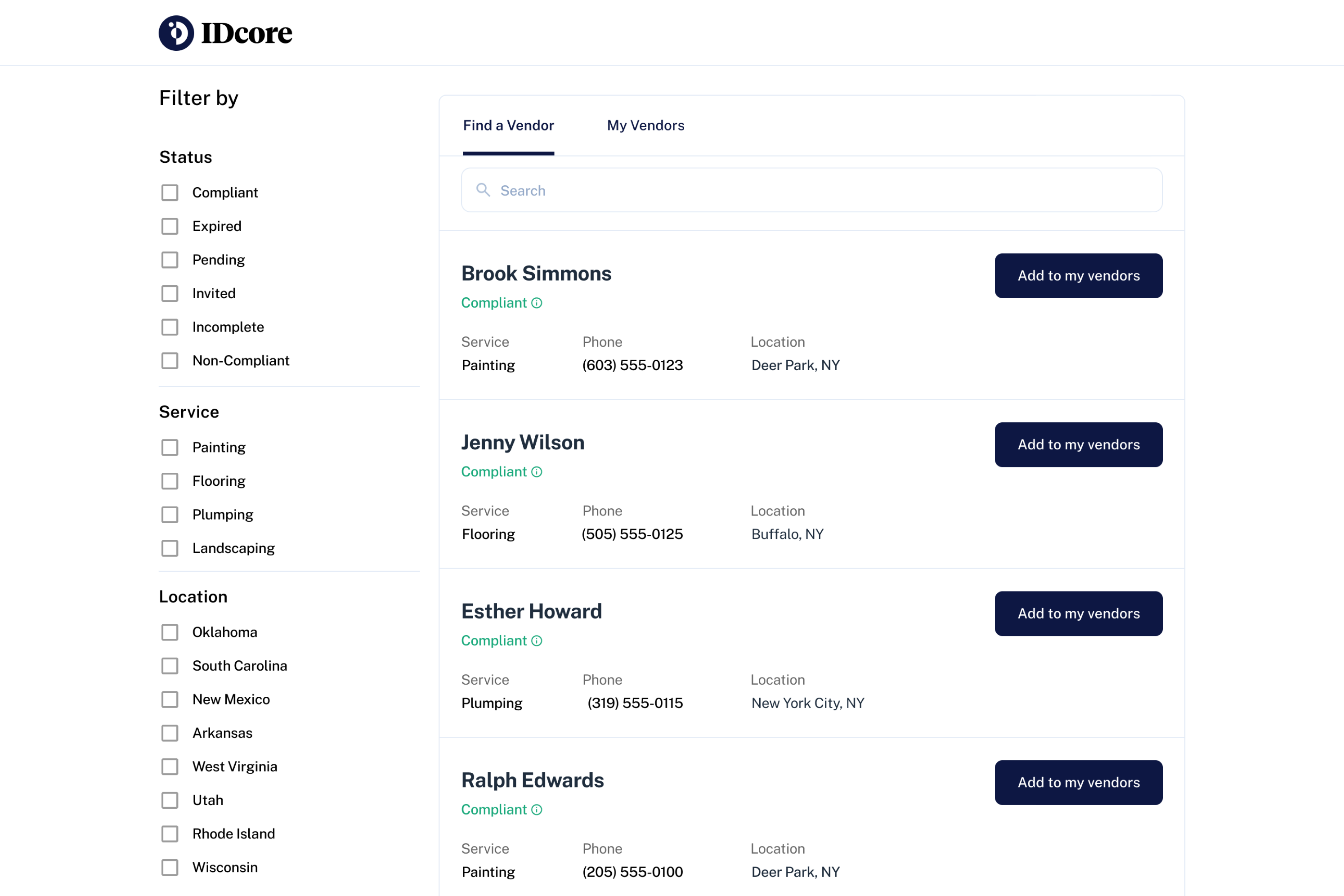 IDCore before redesign