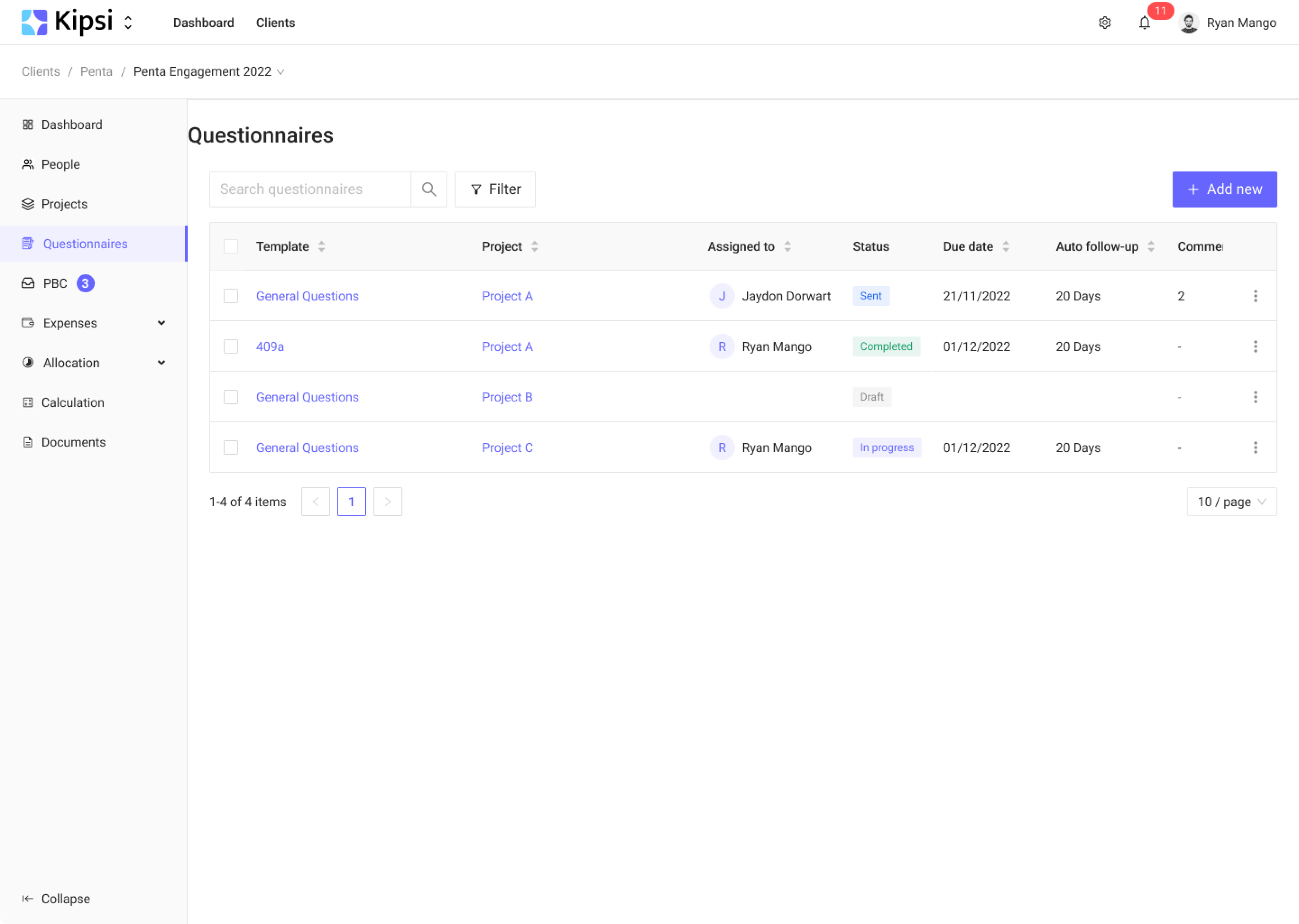 Kipsi's new navigation