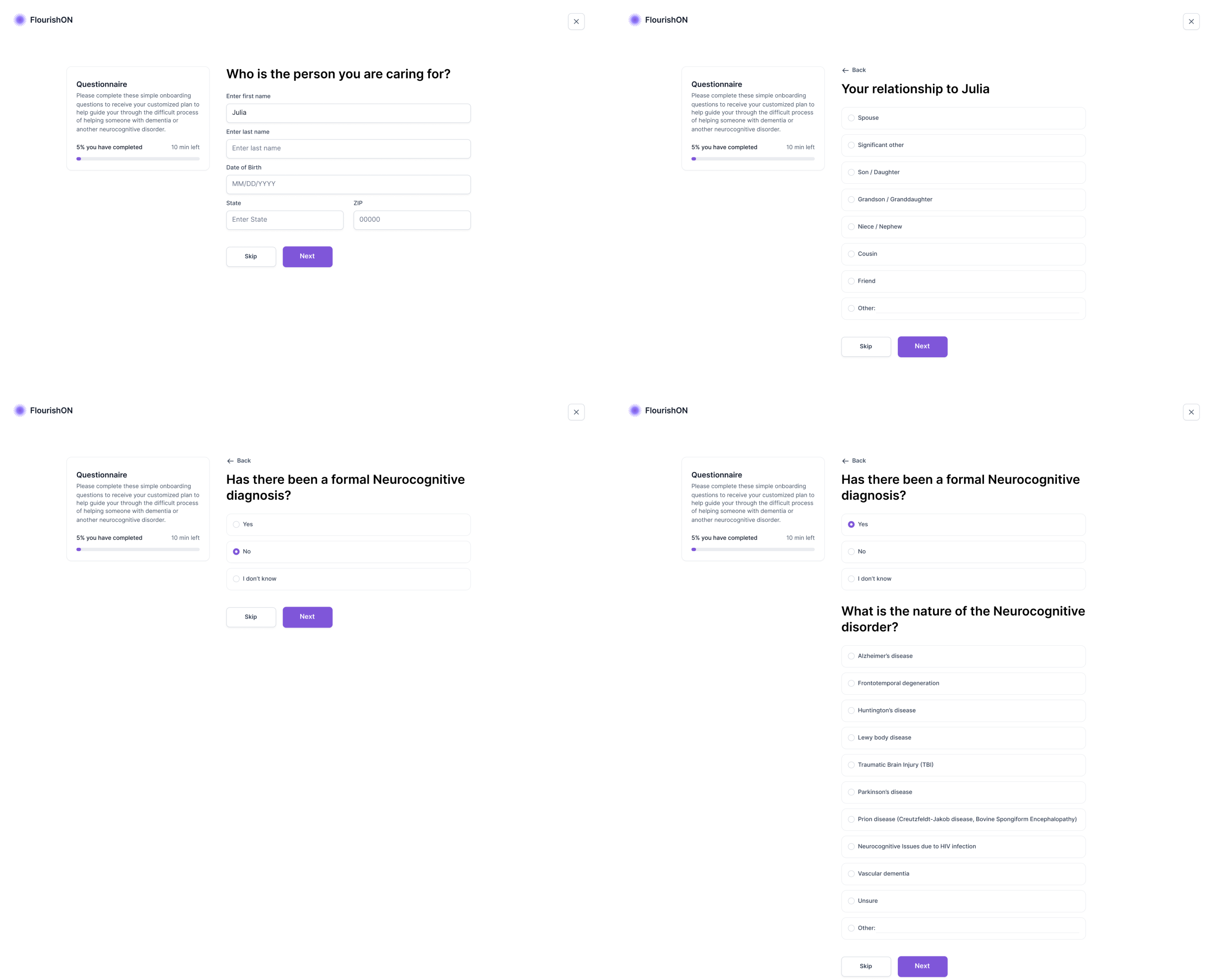 Different screens opened based on Yes/No answers