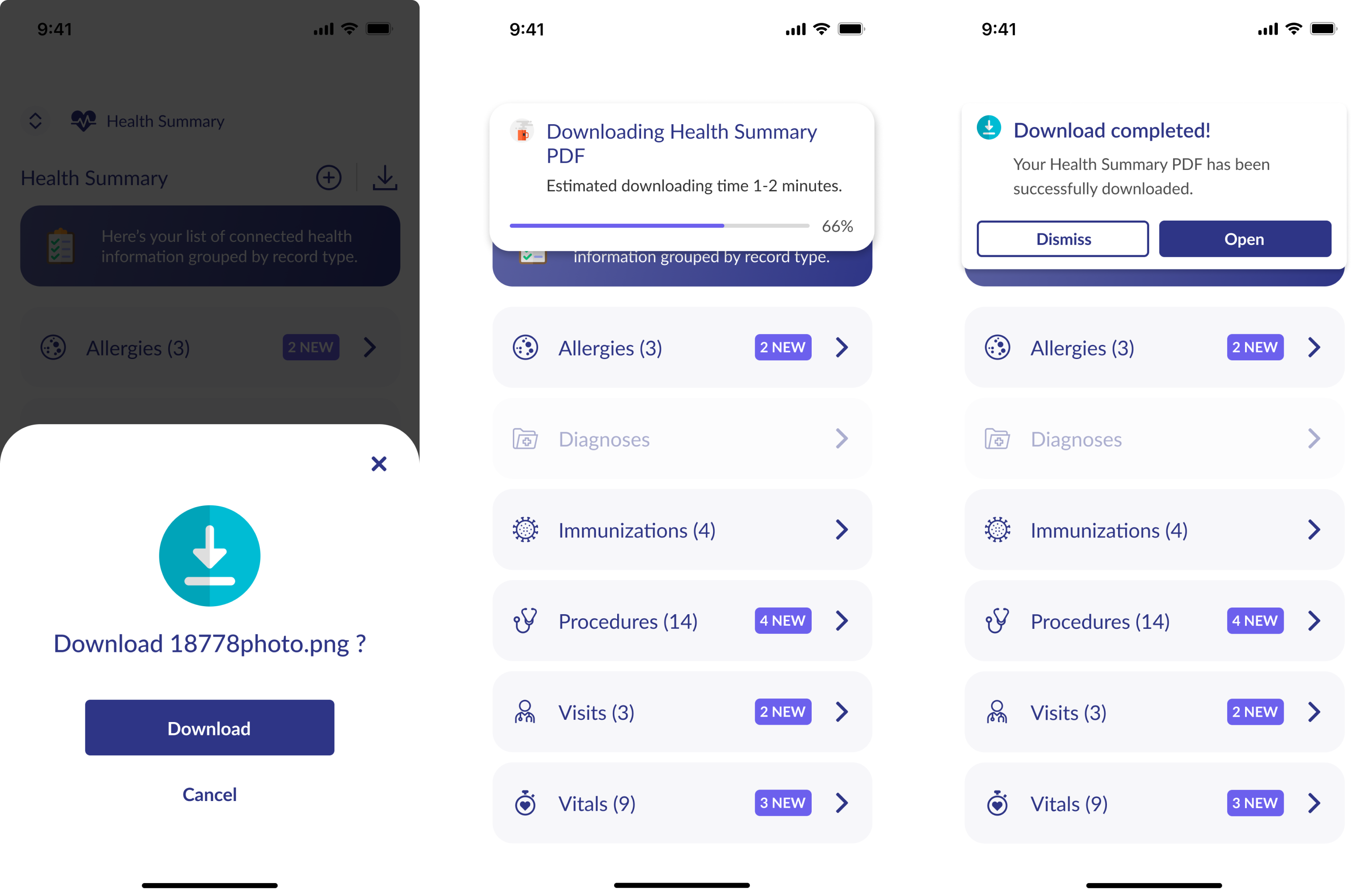 UI and UX design of uploading PDF file functionality for a healthcare platform