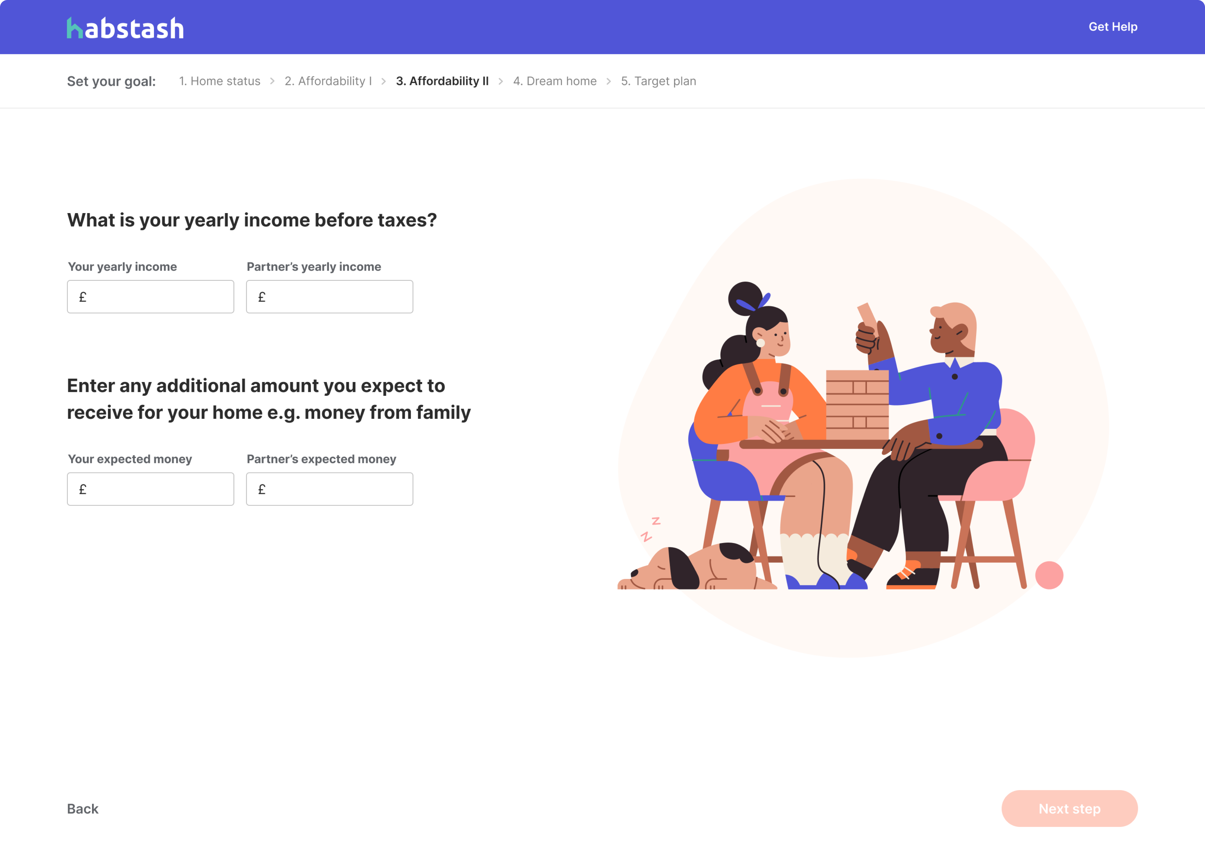 progressive disclosure UX for a property purchase fintech SaaS  