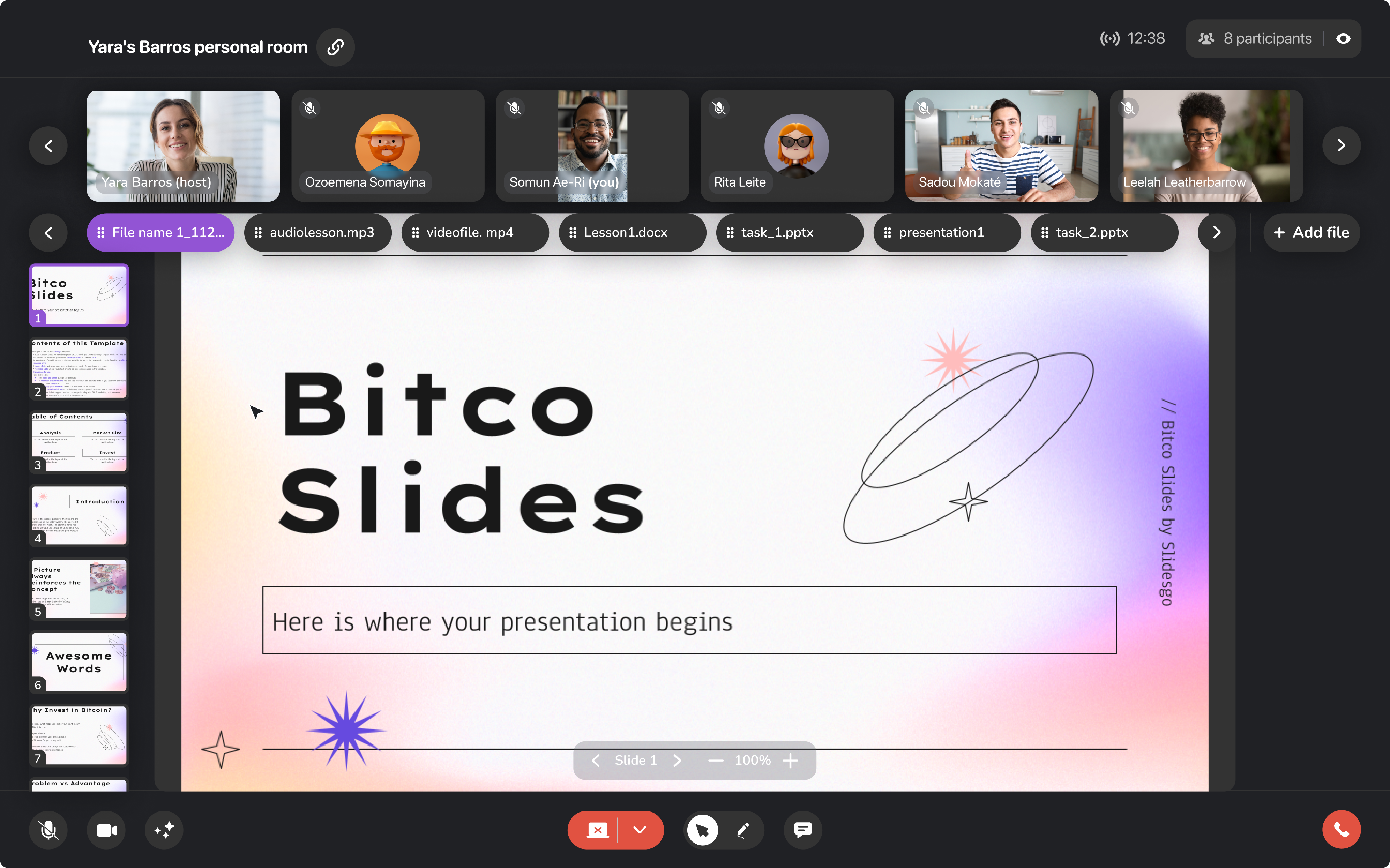 user video interface