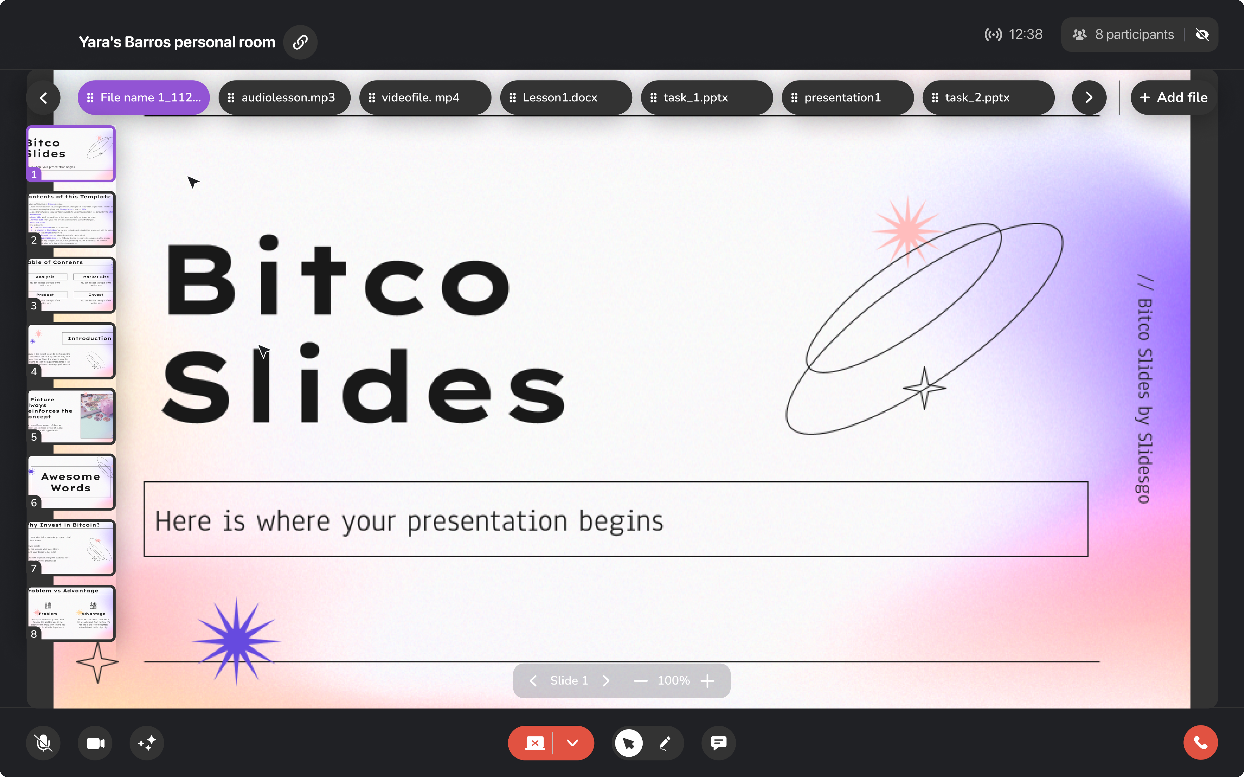user video interface