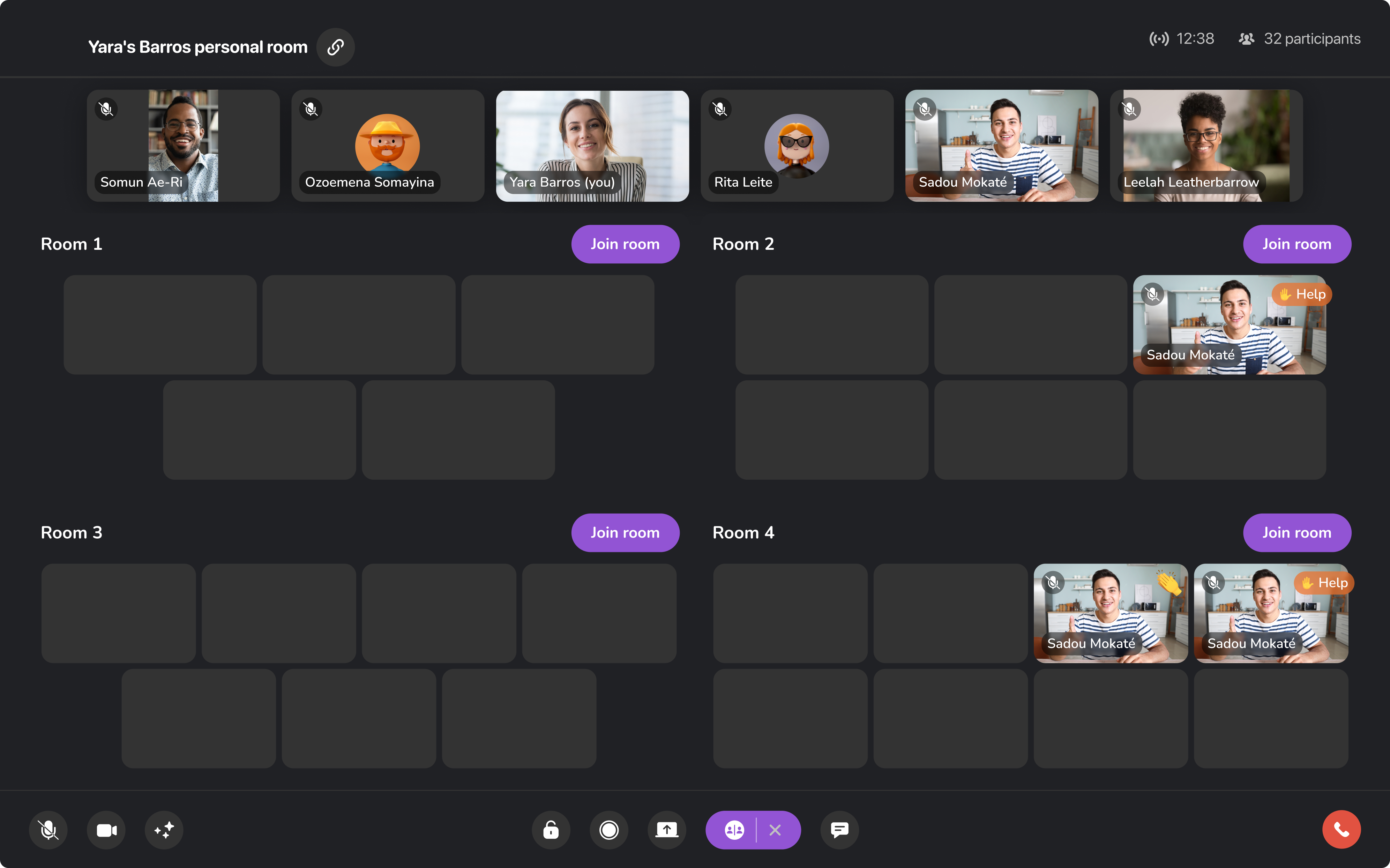 Different screen views when splitting students into group