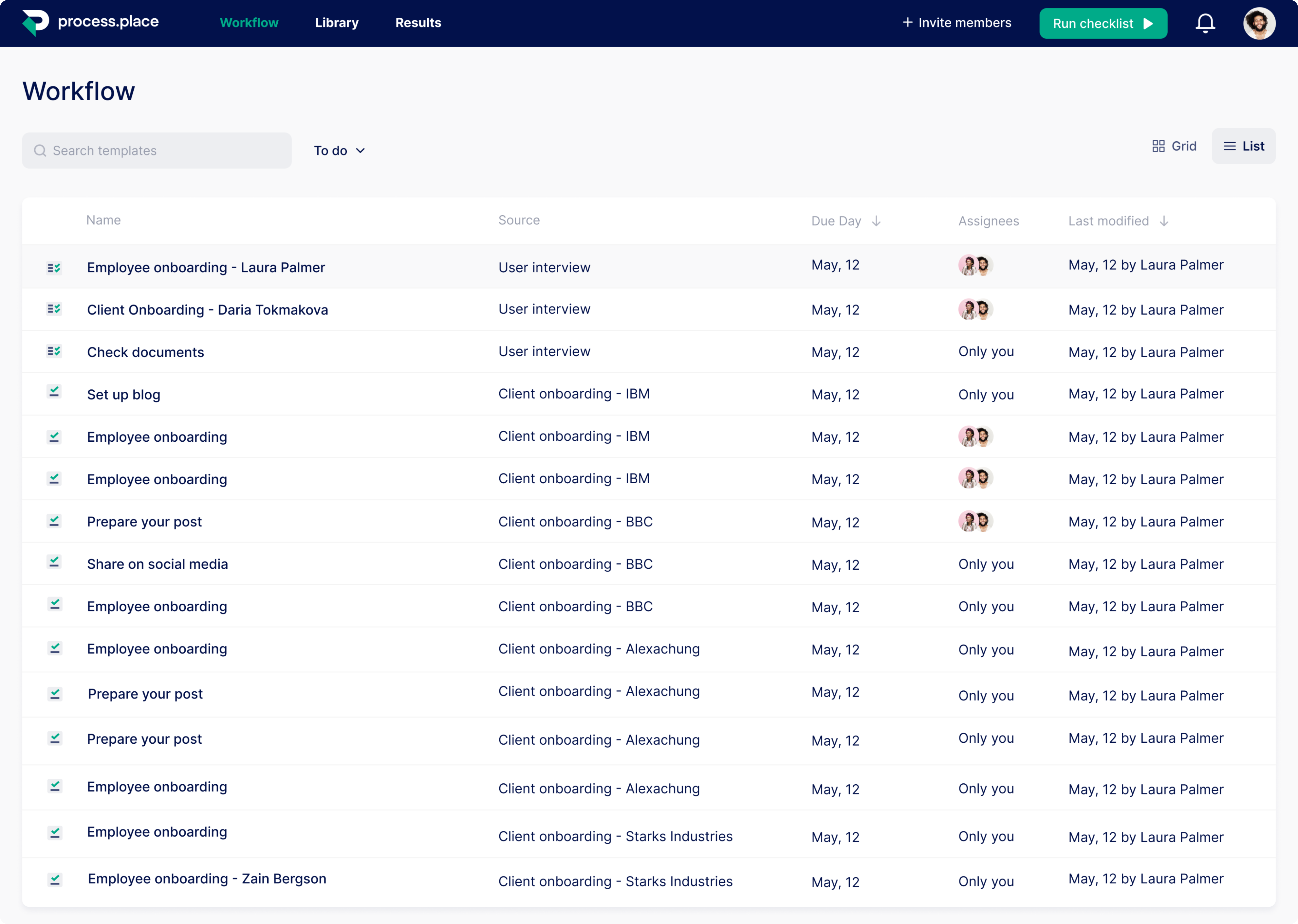 Process Place workflow design