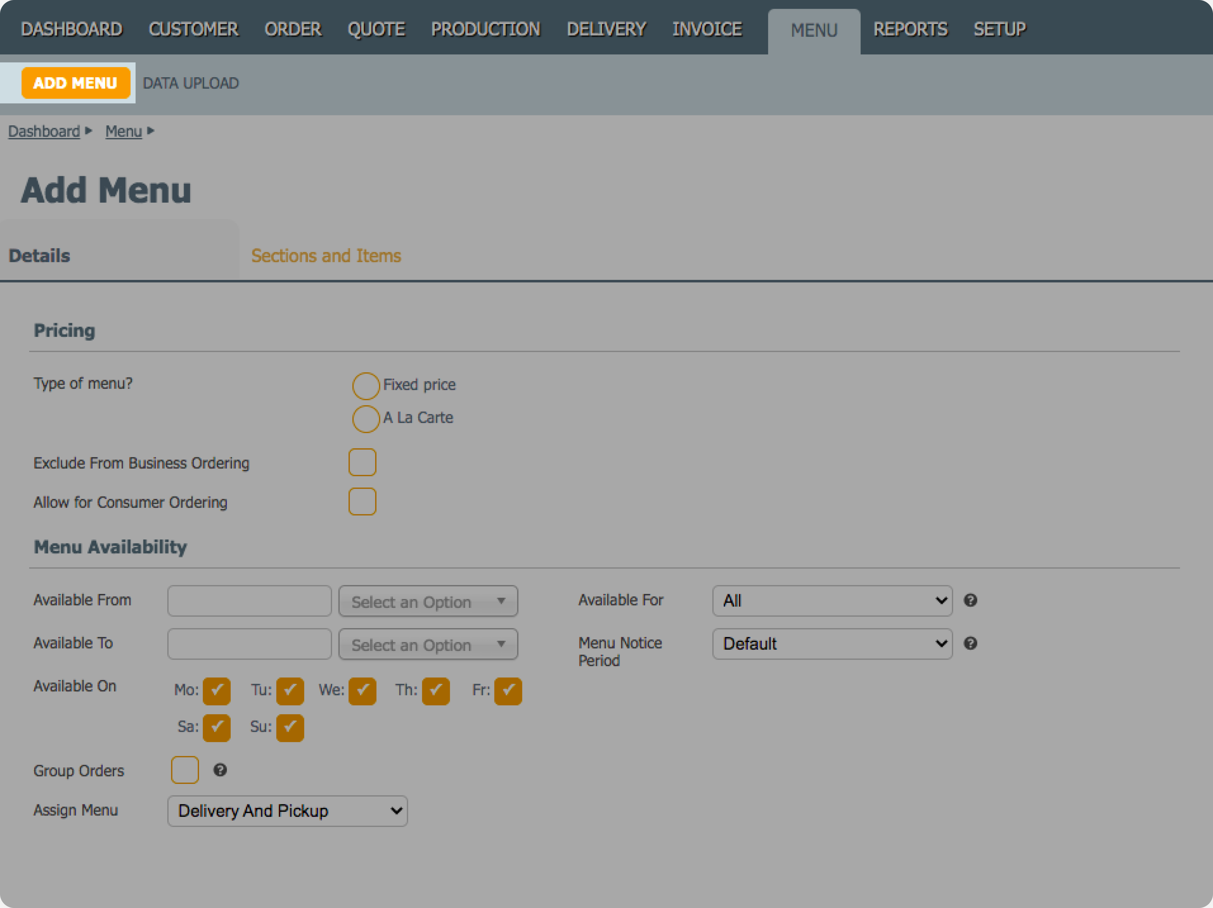 initial platform's design