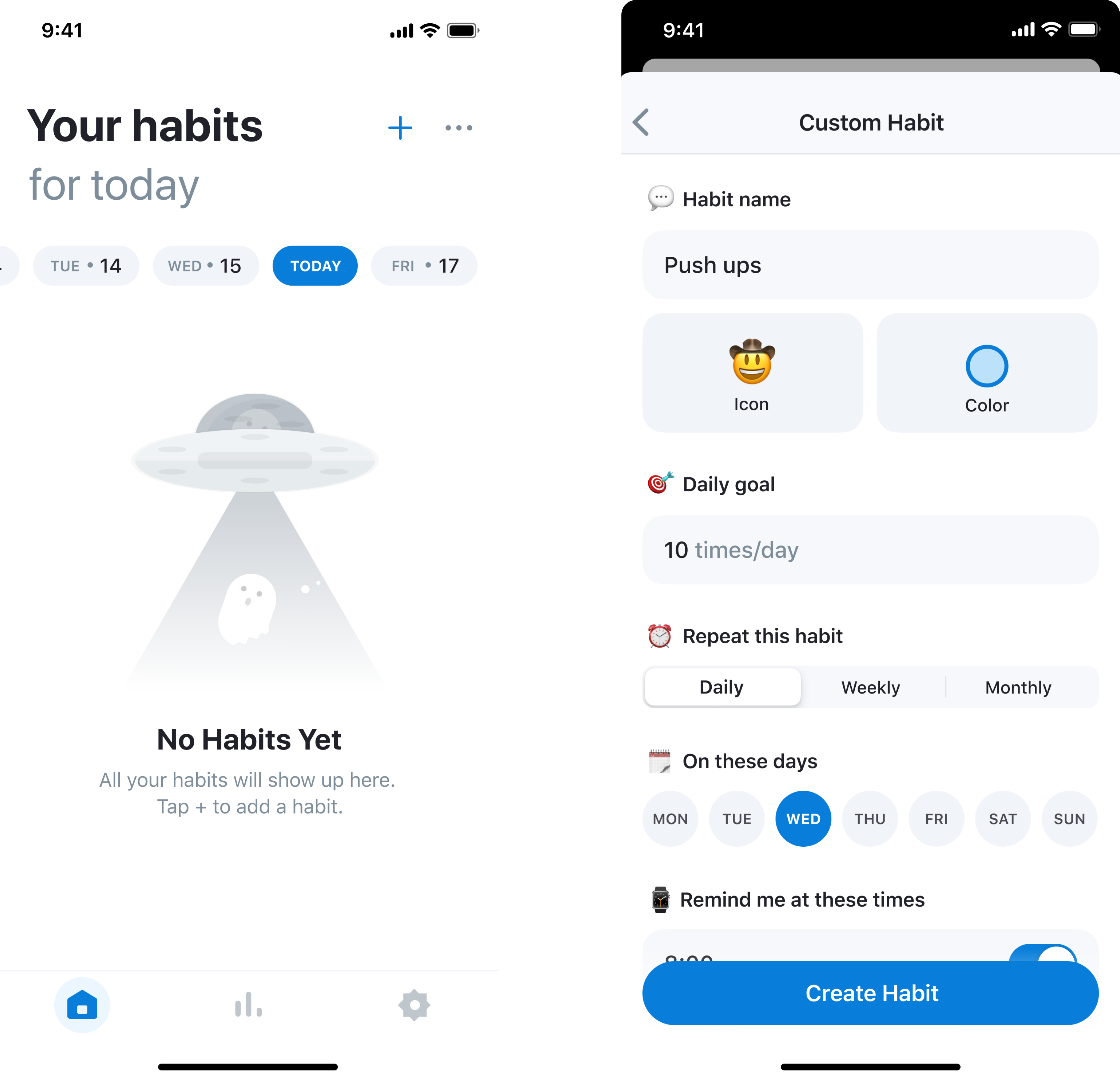 HabitSpace before redesign