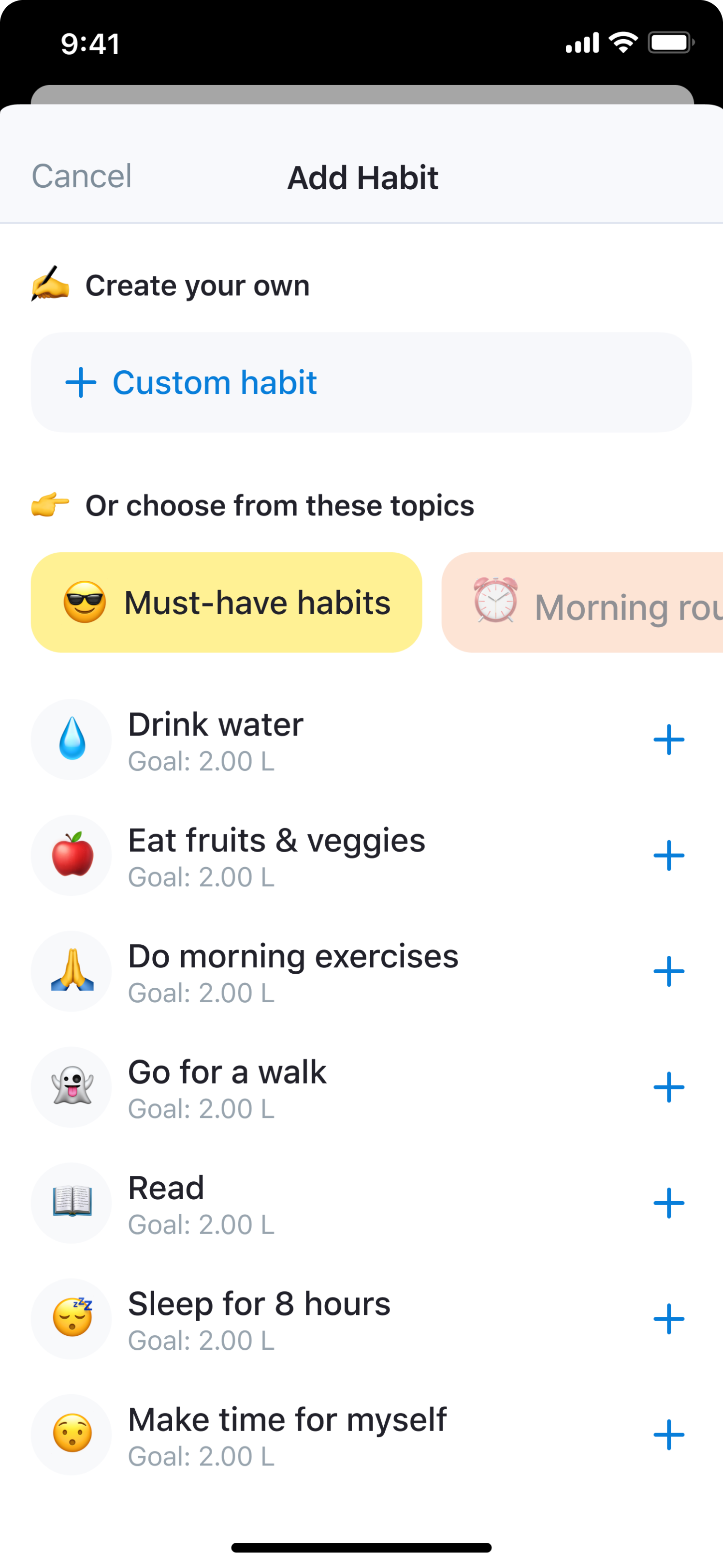 Add habit