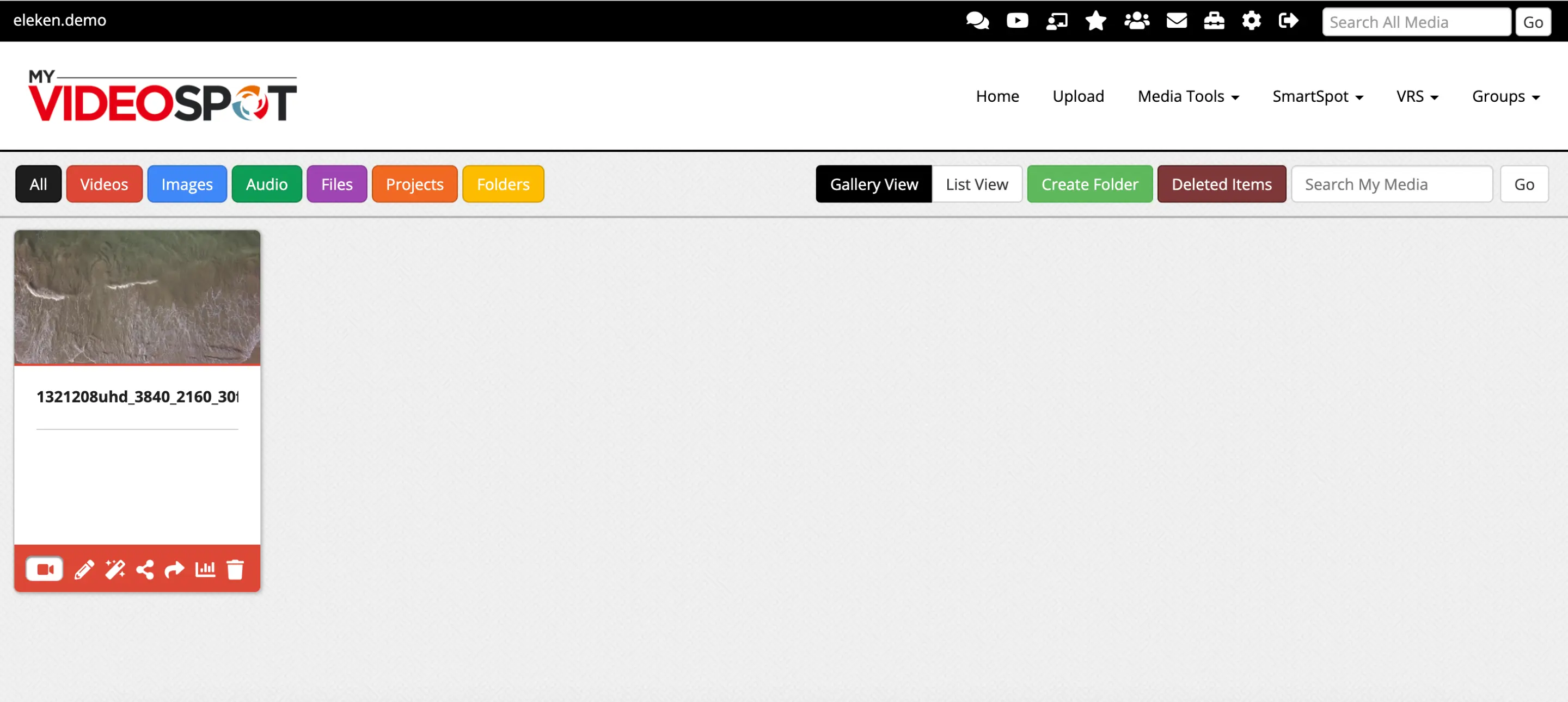 My Video Spot webpage before redesign