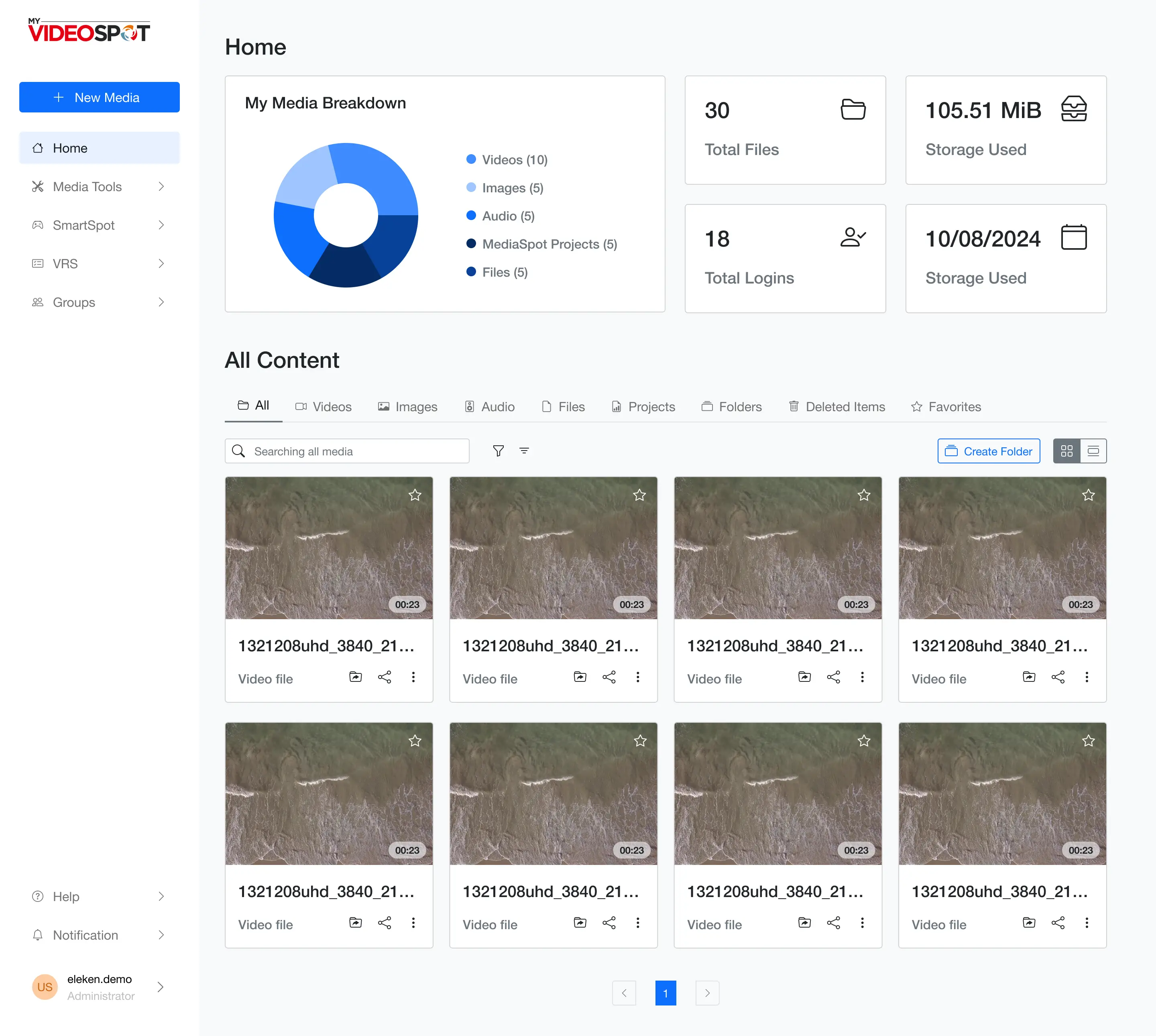 Design concept for My Video Spot