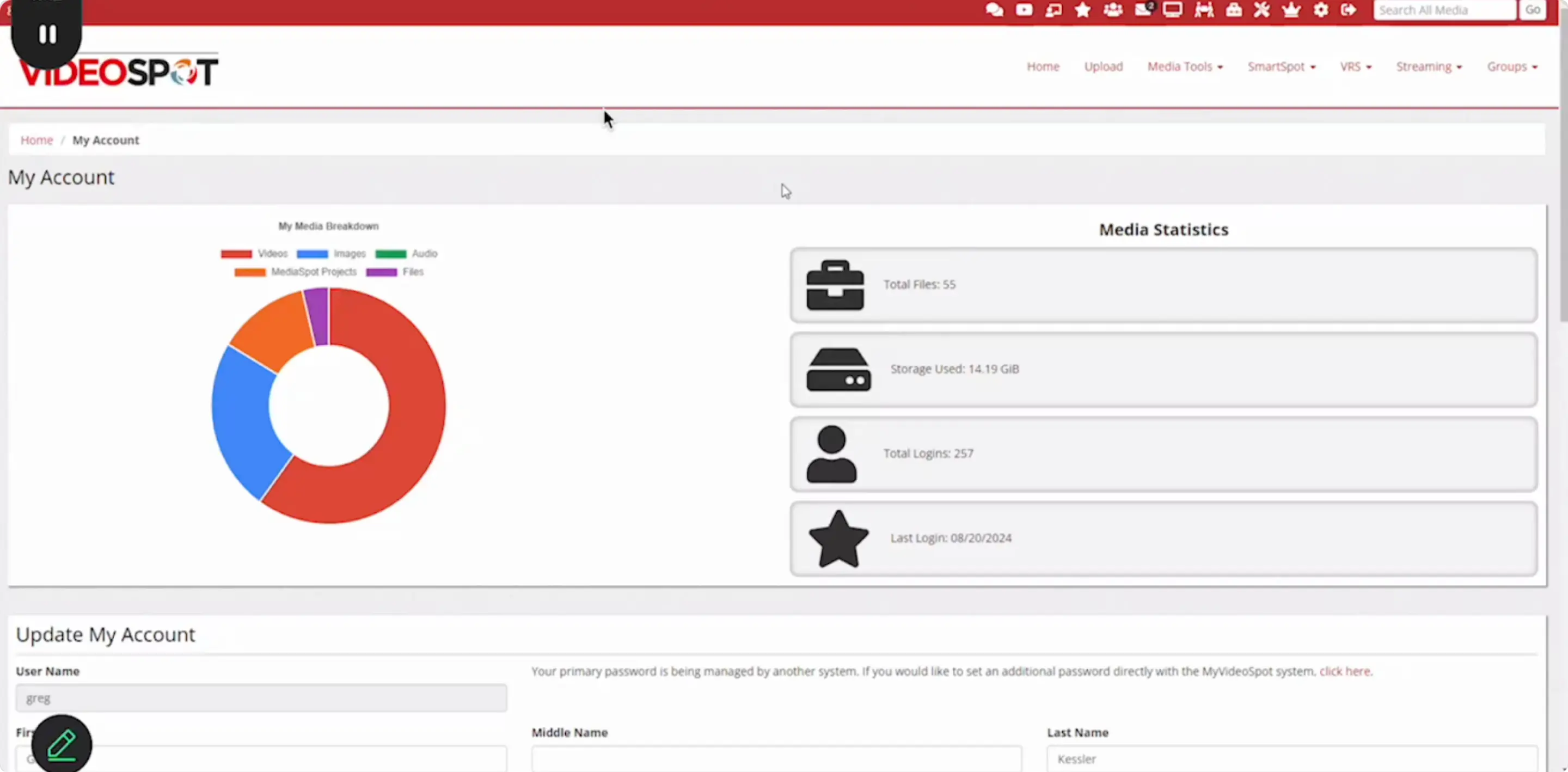 Visual design for My Video Spot