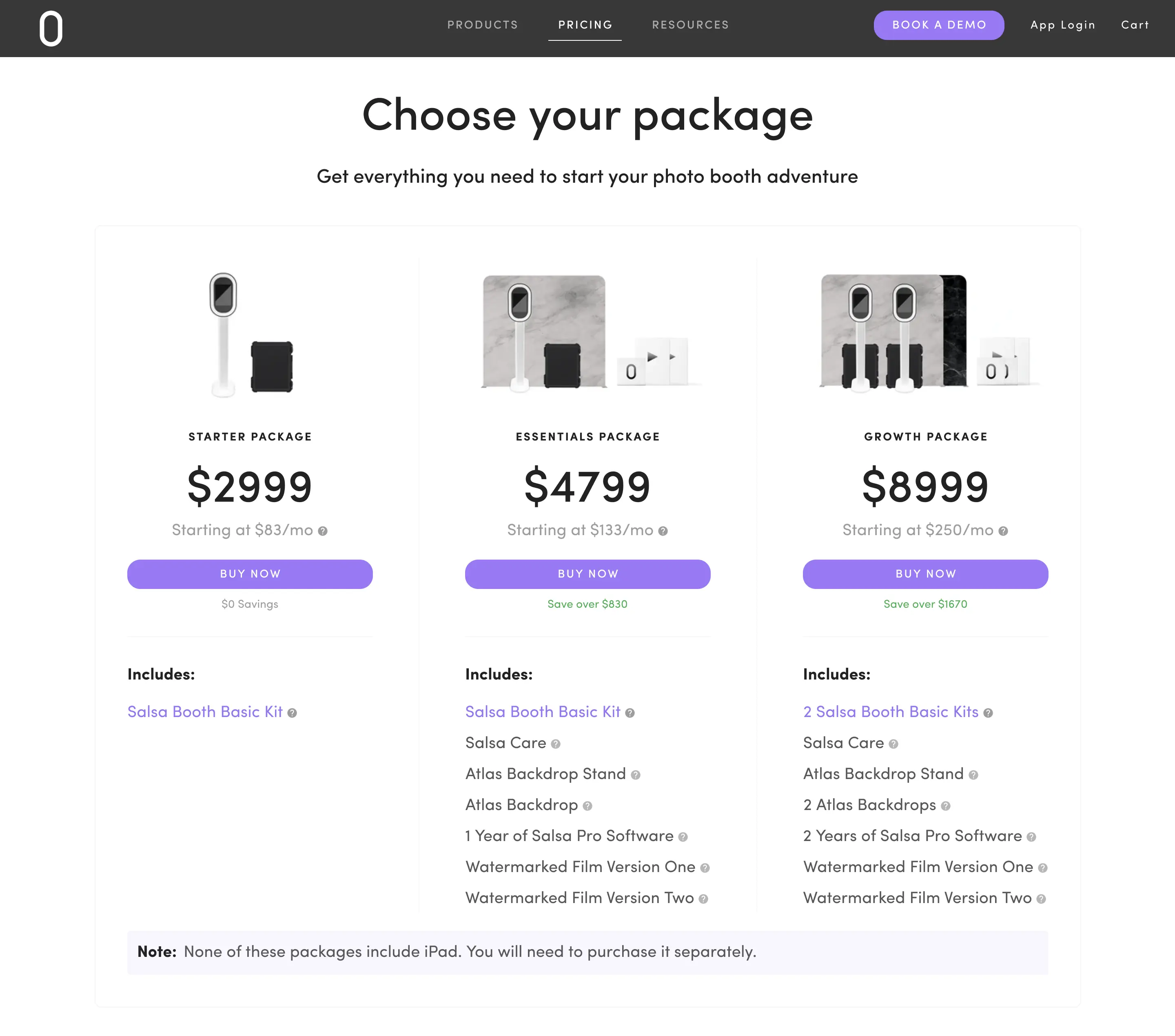 Photobooth Supply – product’s bundle page design 