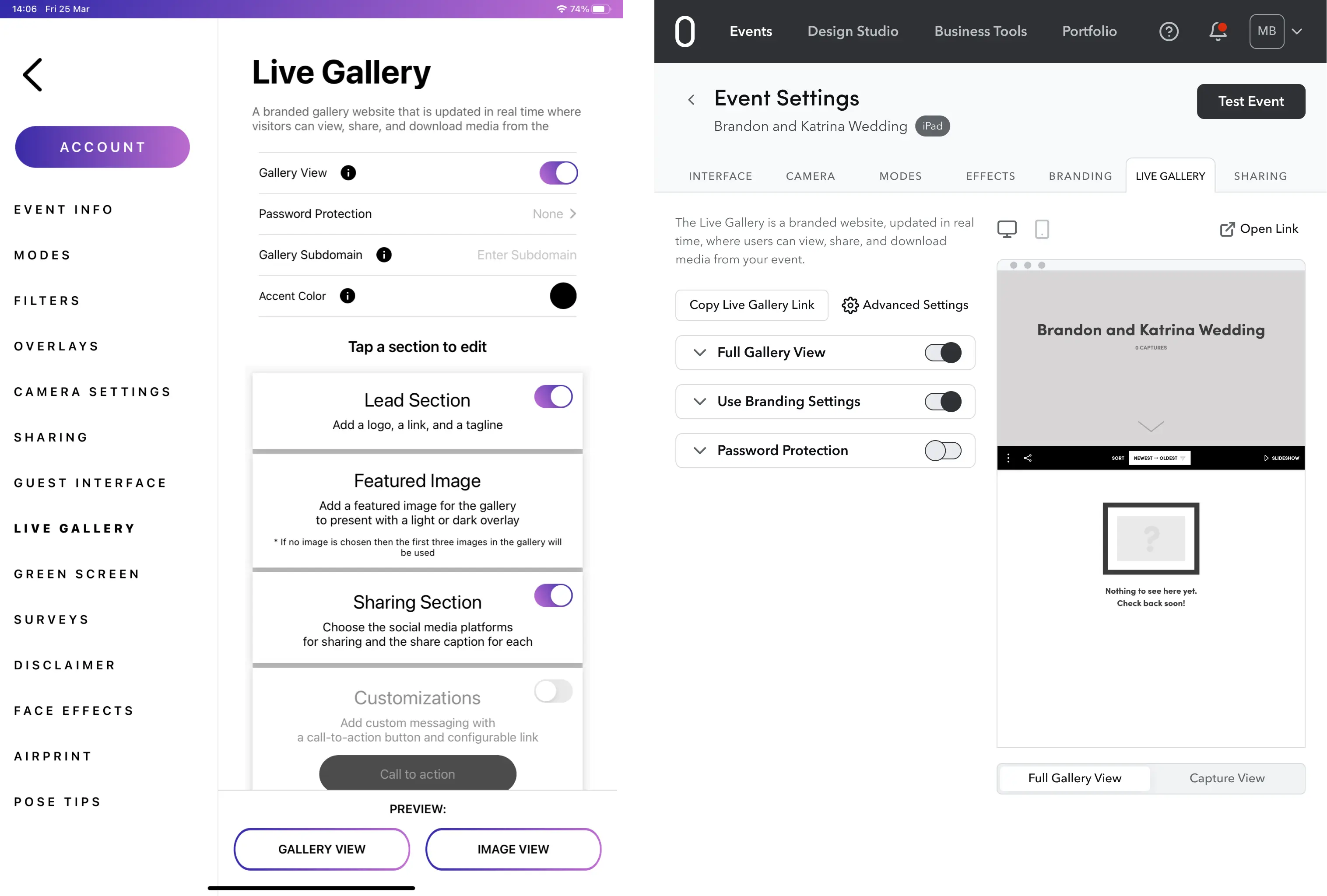UX design for Photobooth Supply