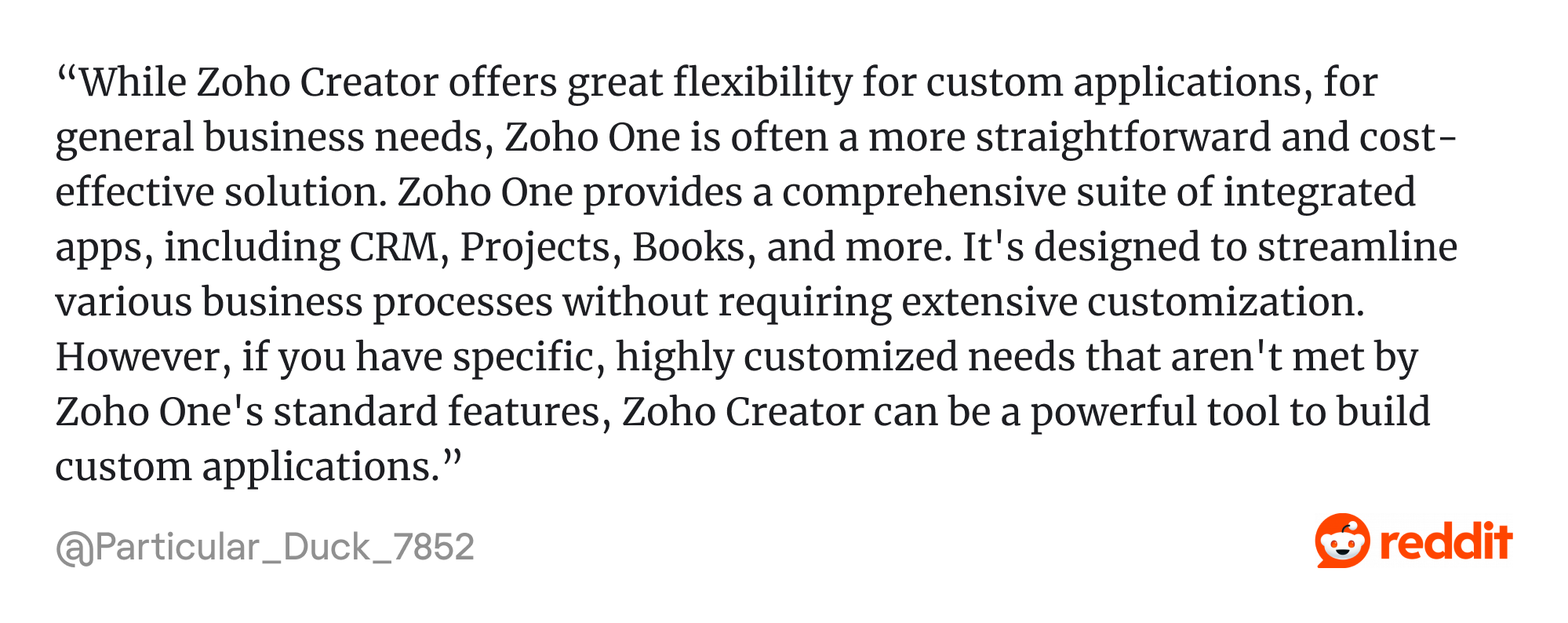 Zoho Creator real user review from Reddit