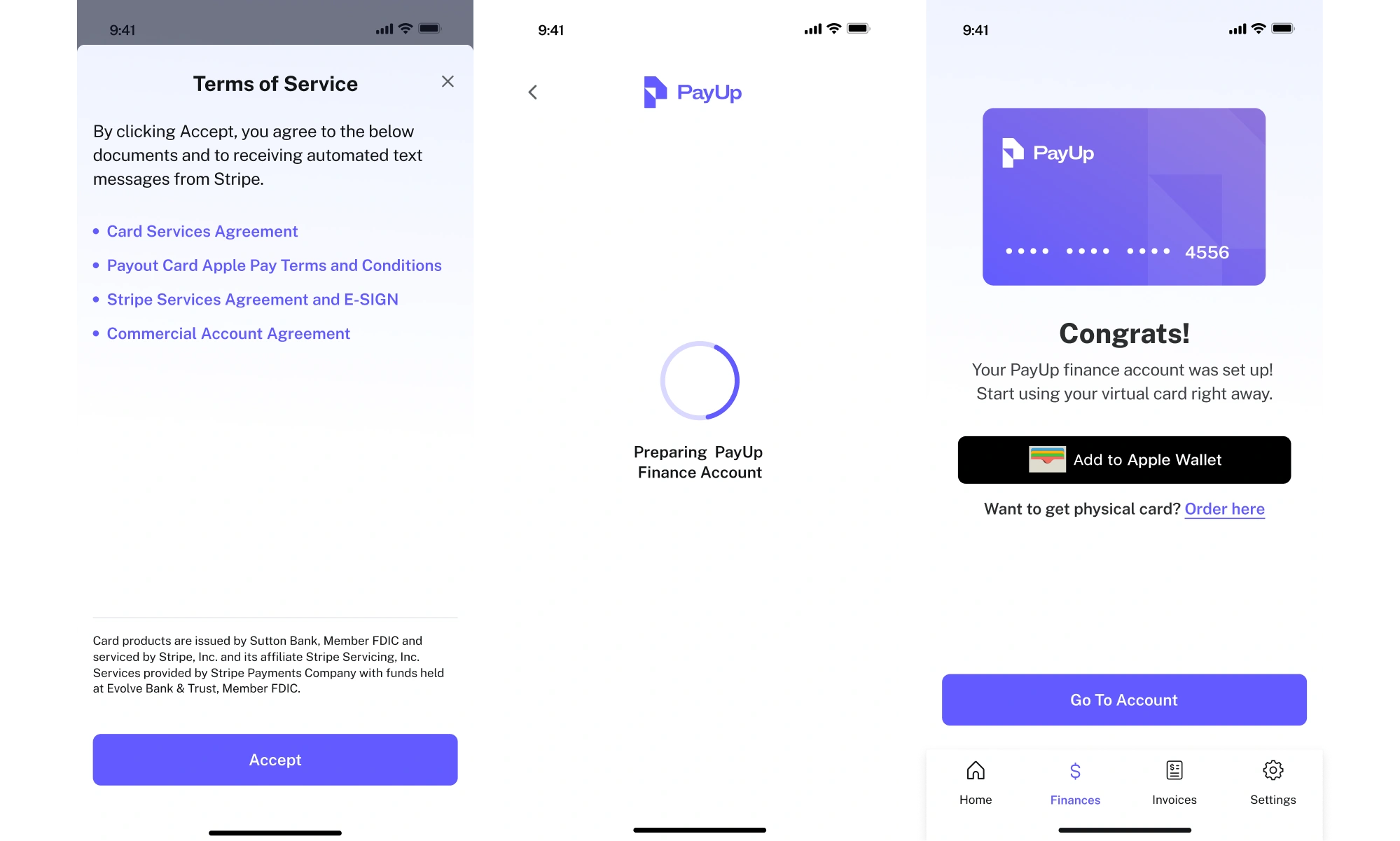 Prototype designs for fintech app