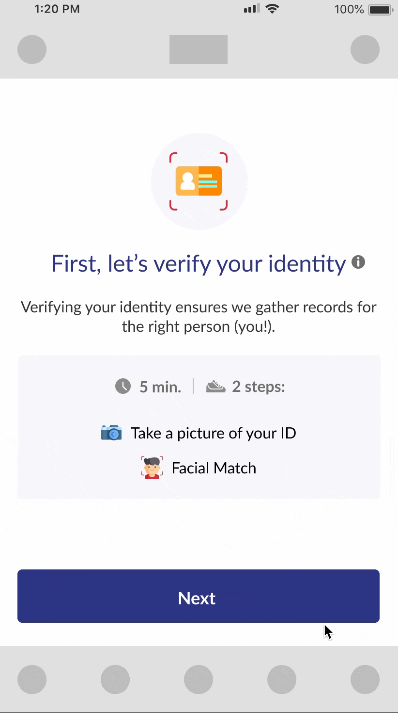 example of UI/UX design of an interactive prototype for healthcare SaaS application