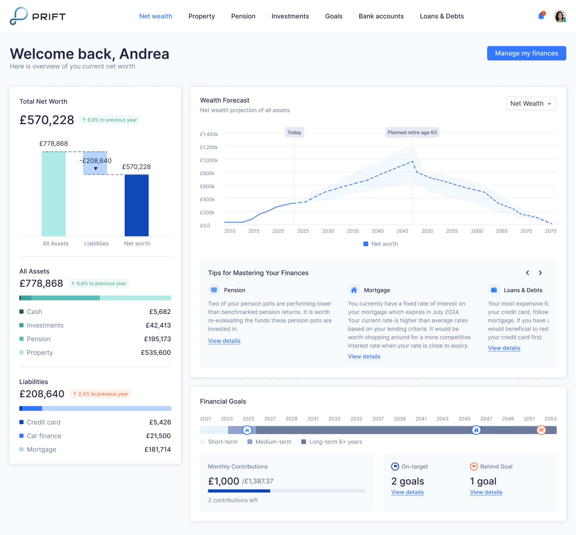 interface design for the prift project
