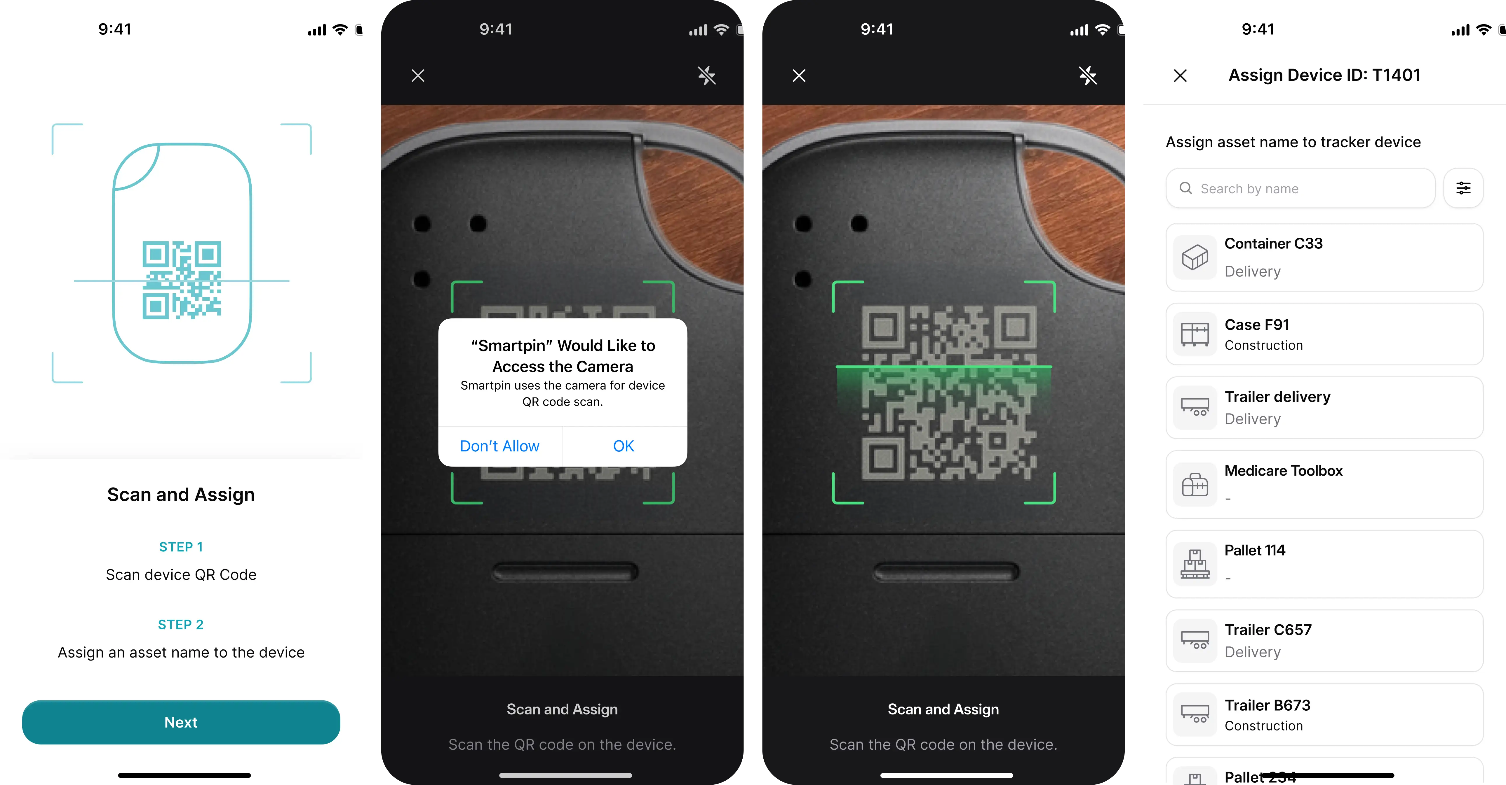 QR codes on physical trackers