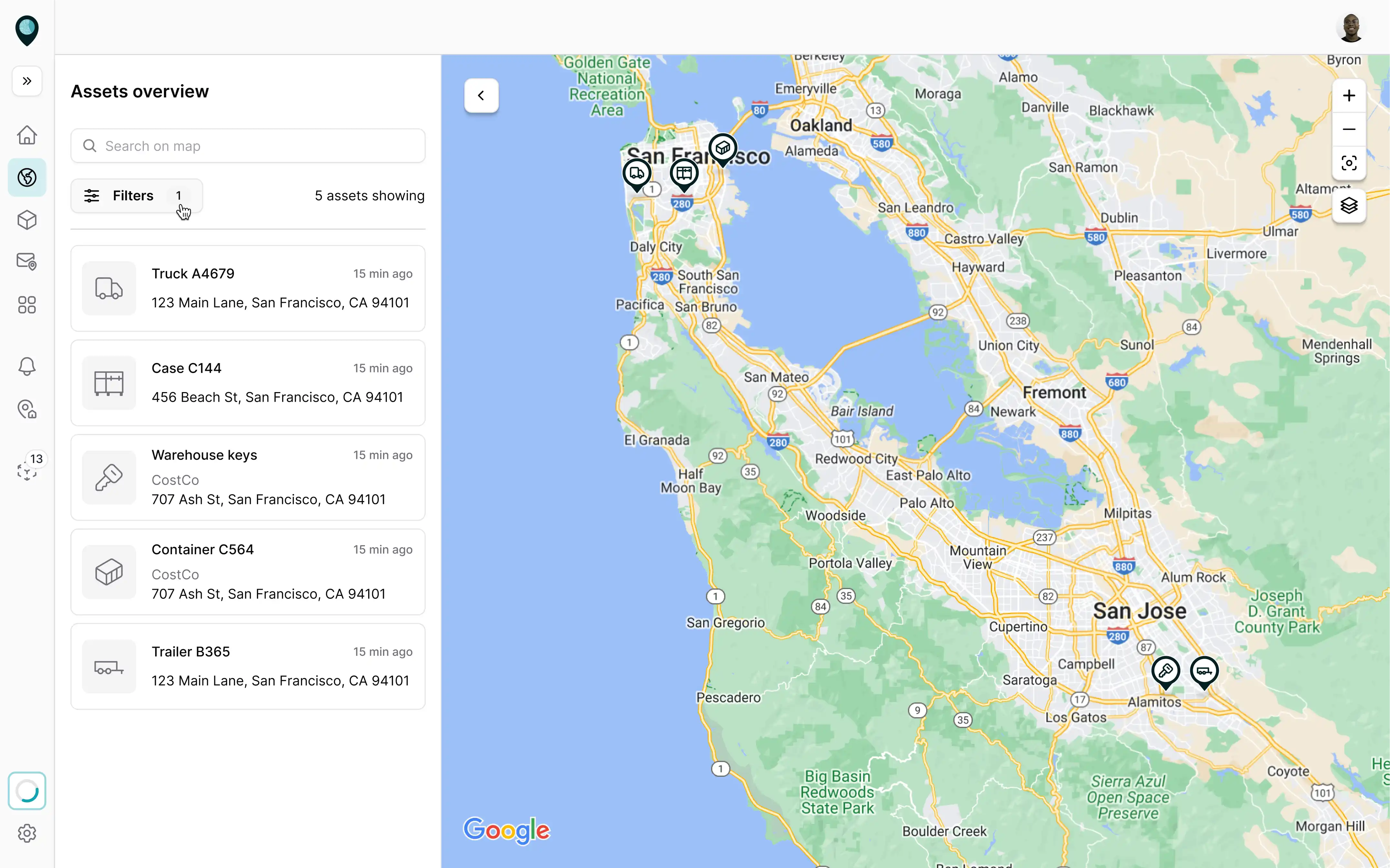Asset overview interface by Eleken