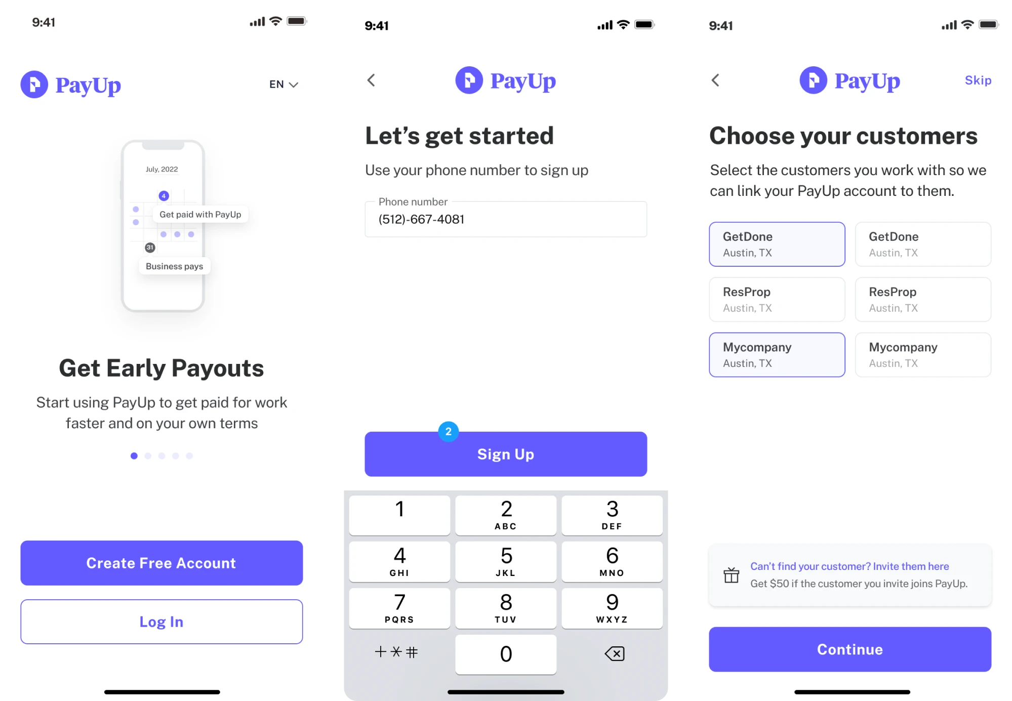 fintech mobile app design