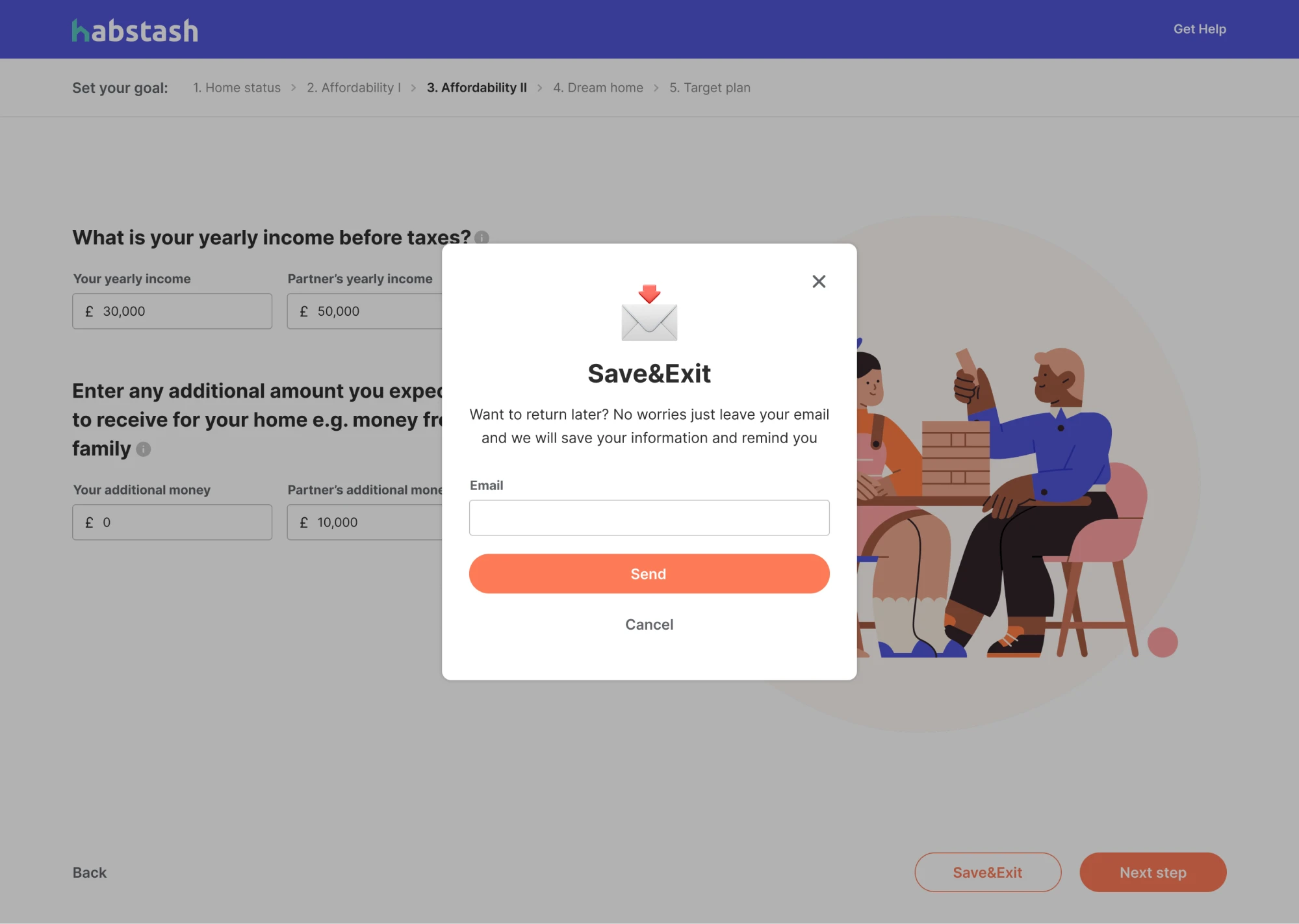 save-and-exit feature in fintech app