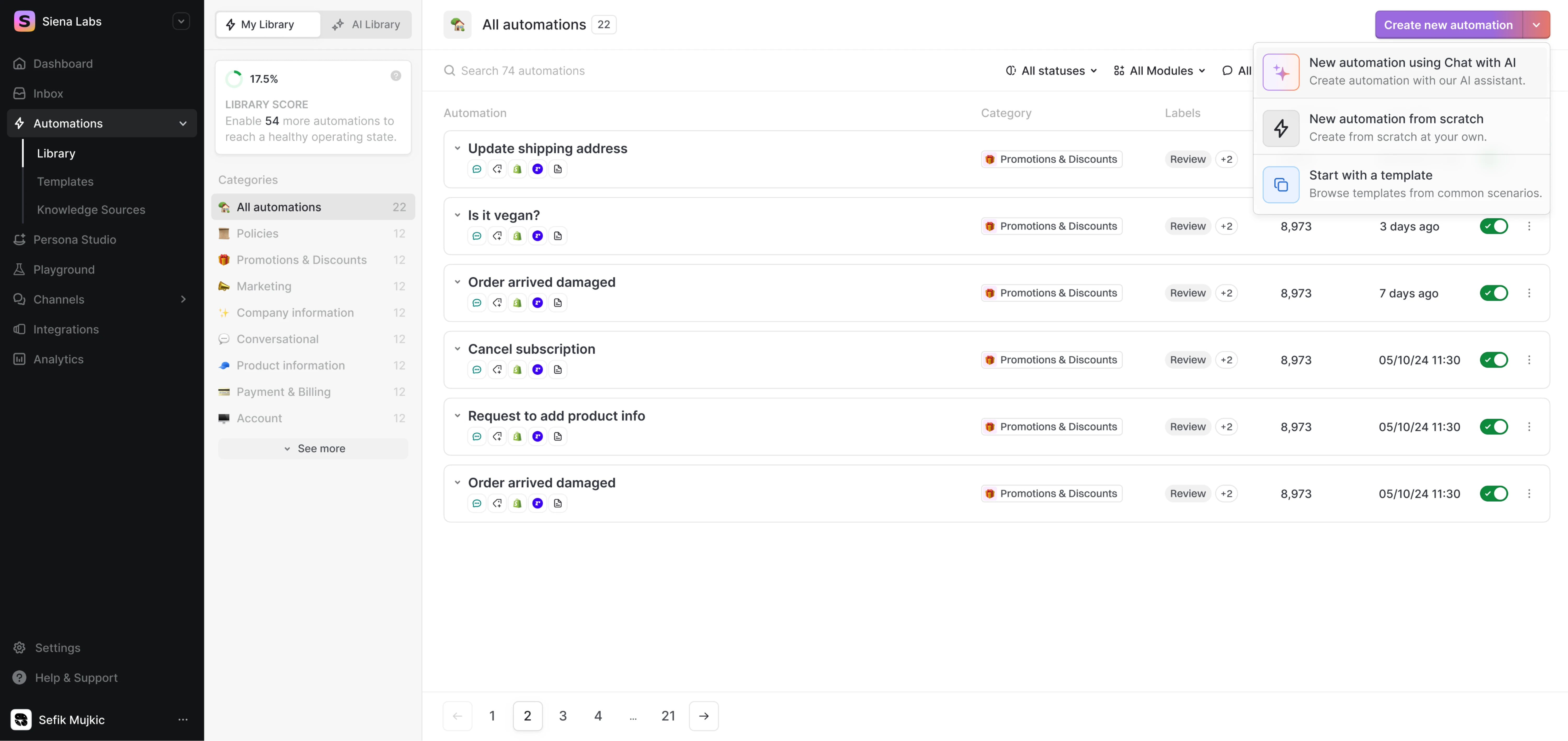 ai chat history design