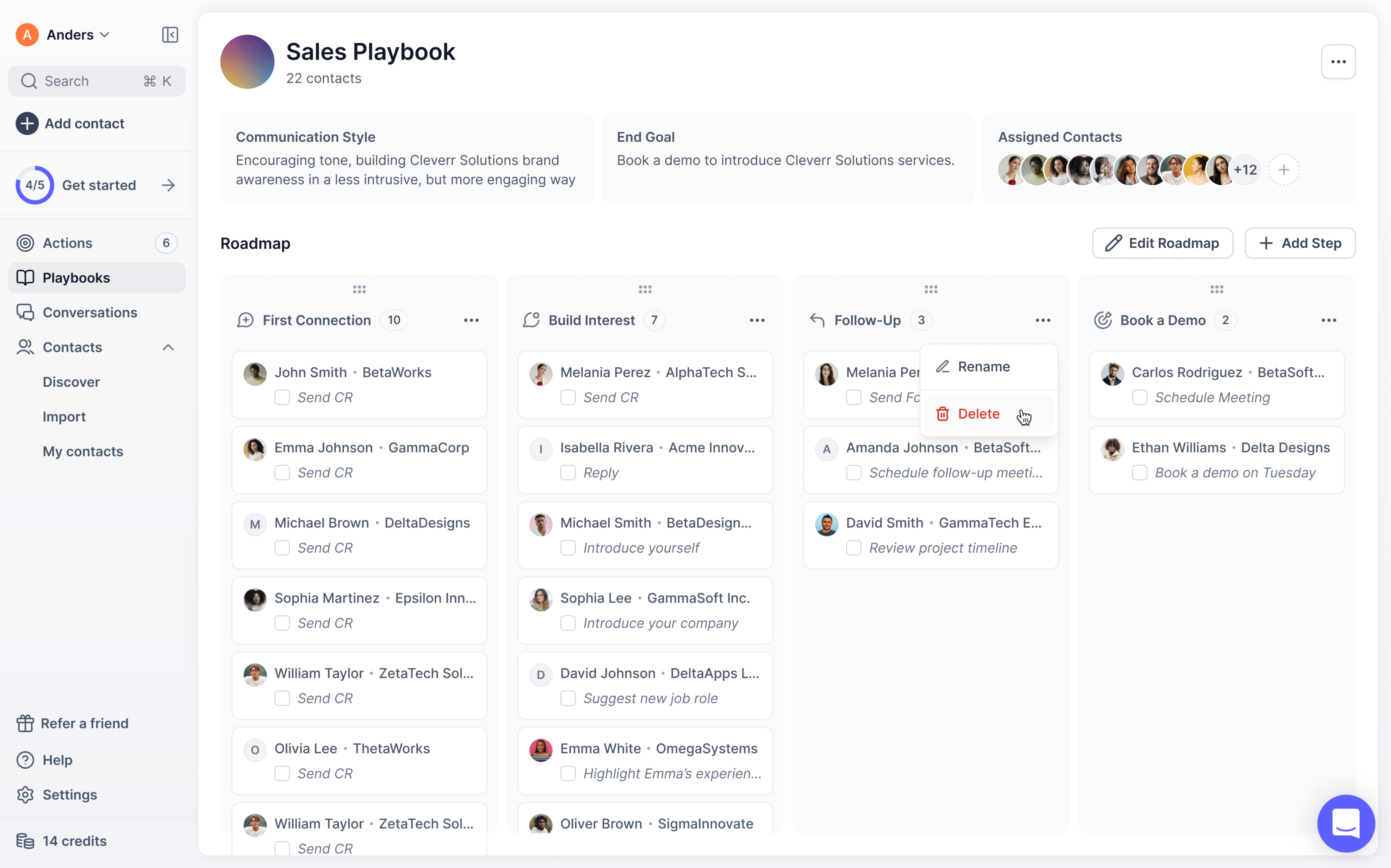 delete option for ai chats