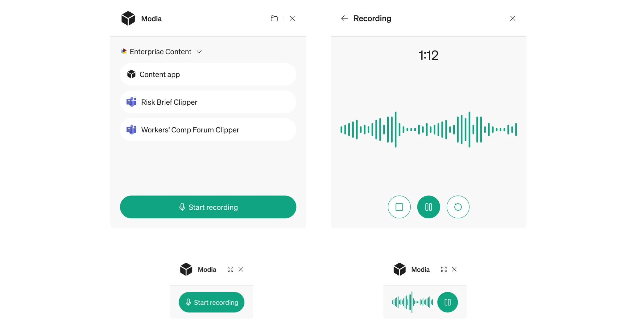 Modia's Chrome extension design