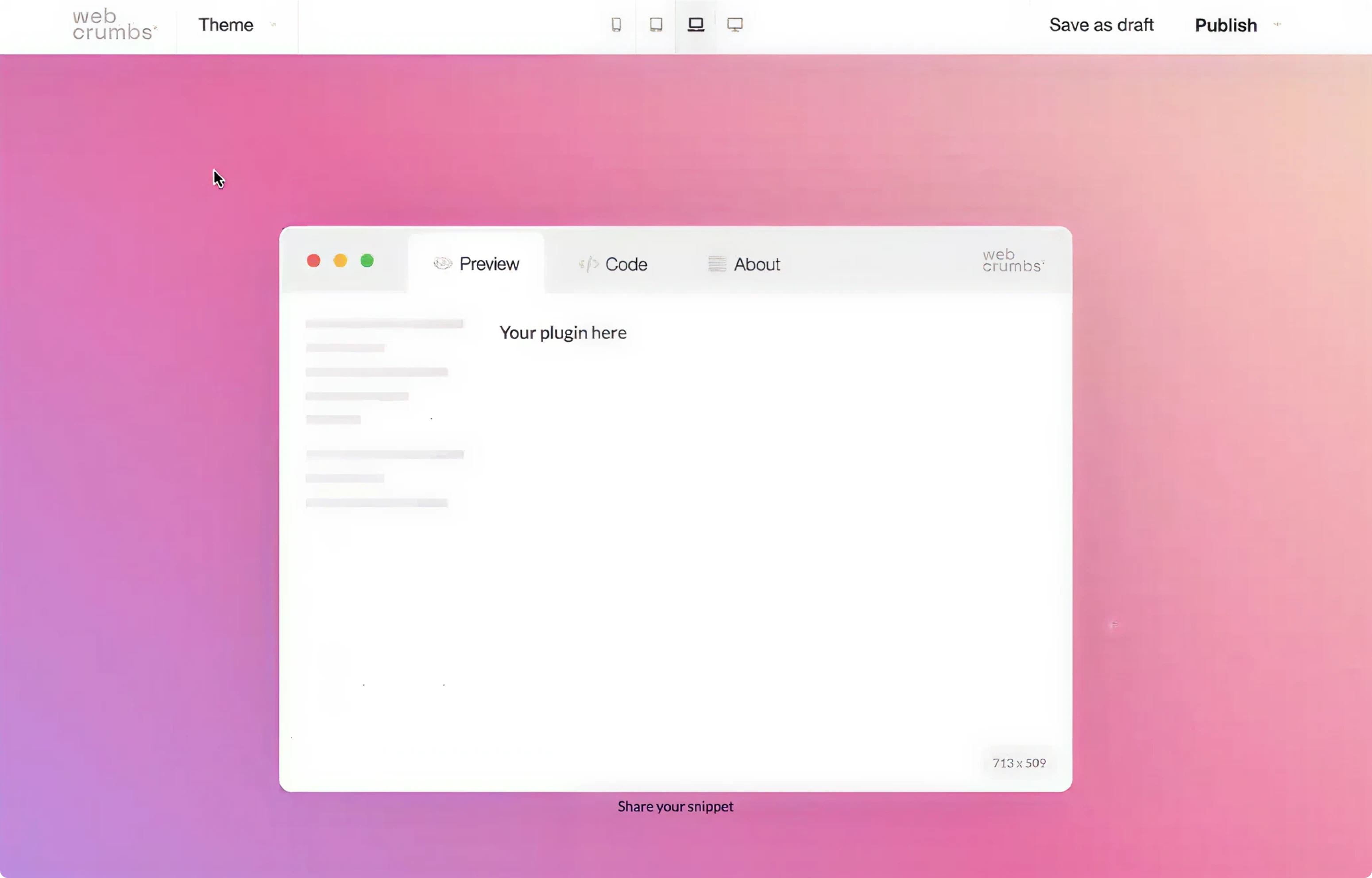 A plugin before we started working on it
