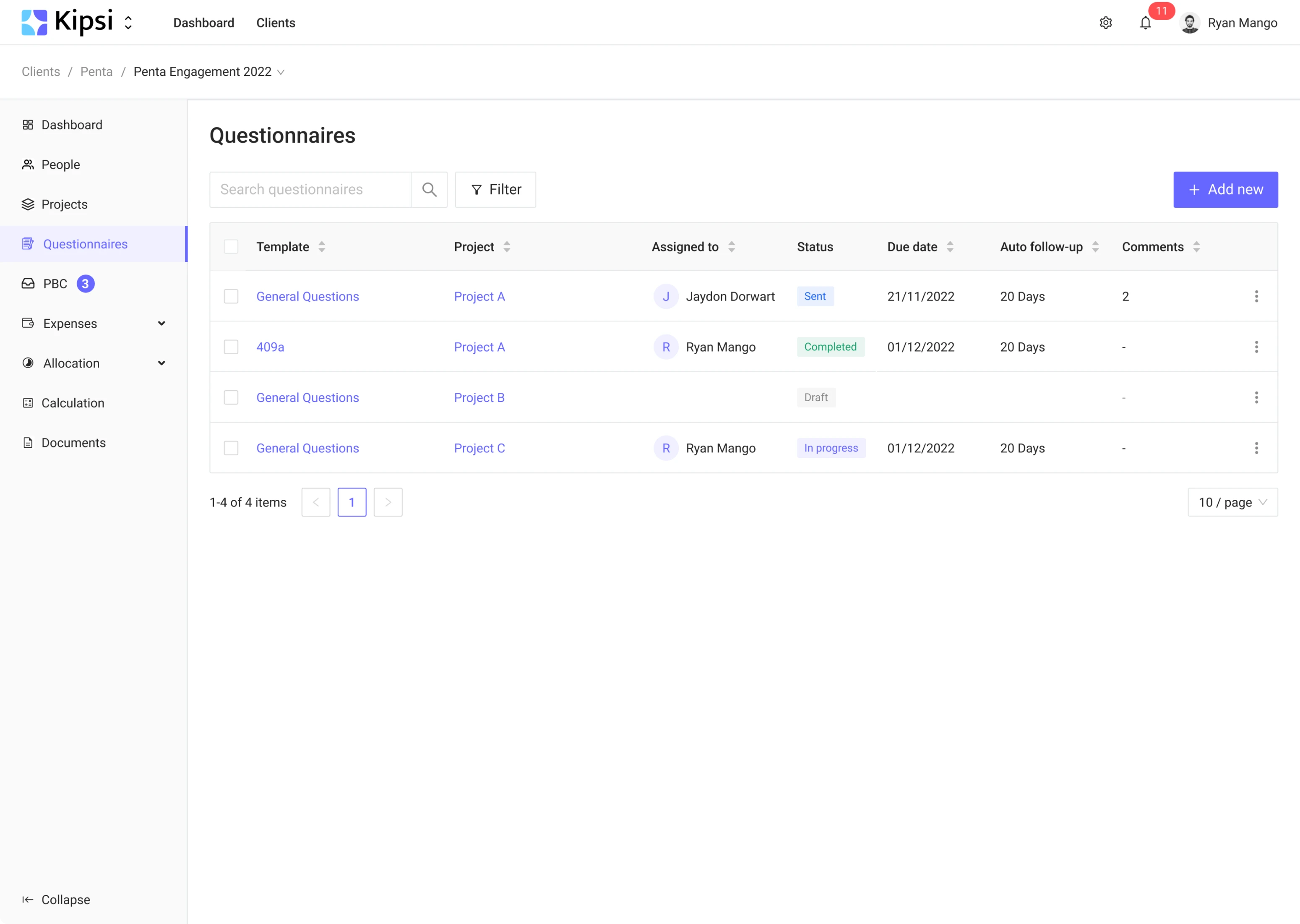 Kipsi's new navigation
