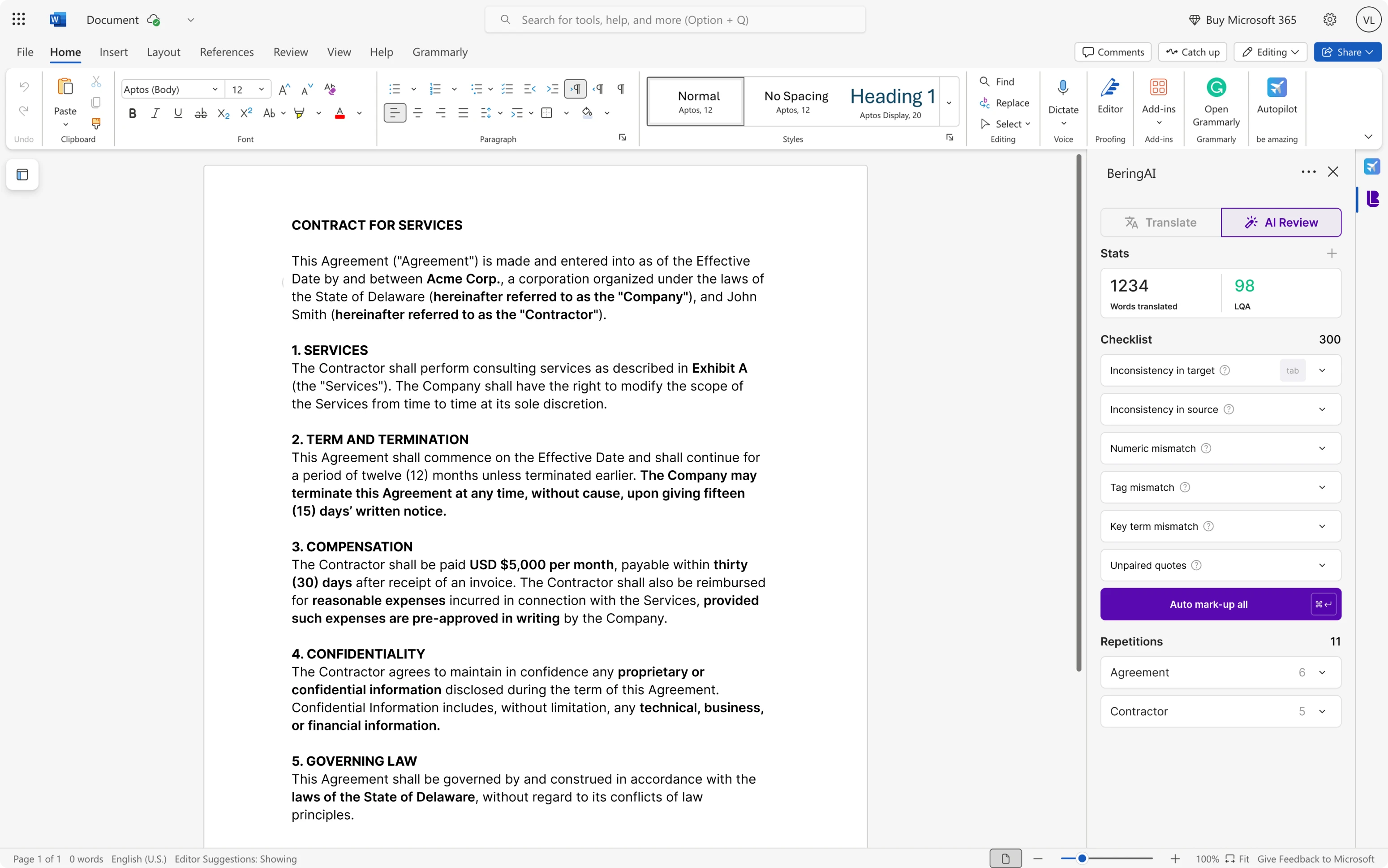 AI-driven review interface