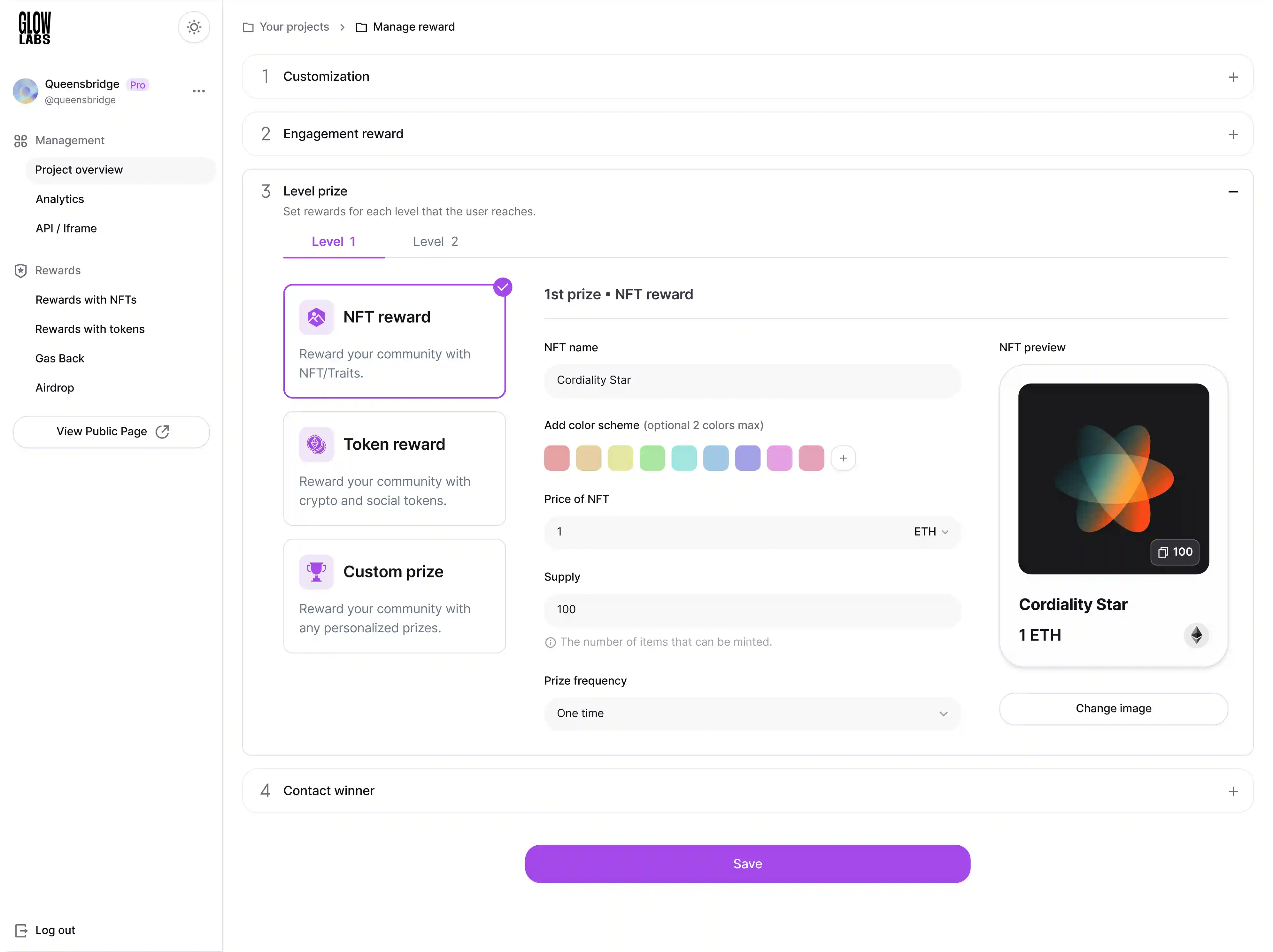 customization settings for users