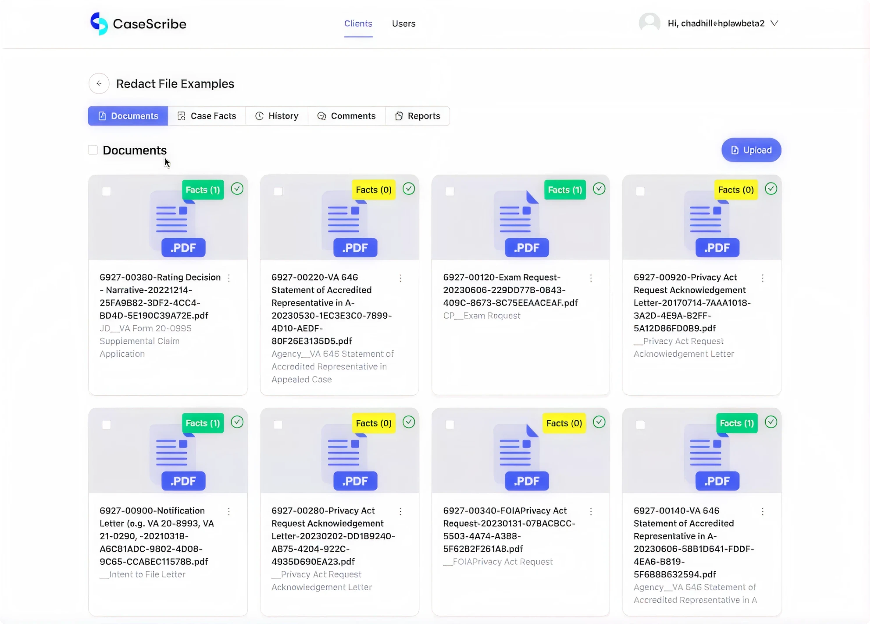 Before the redesign CaseScribe