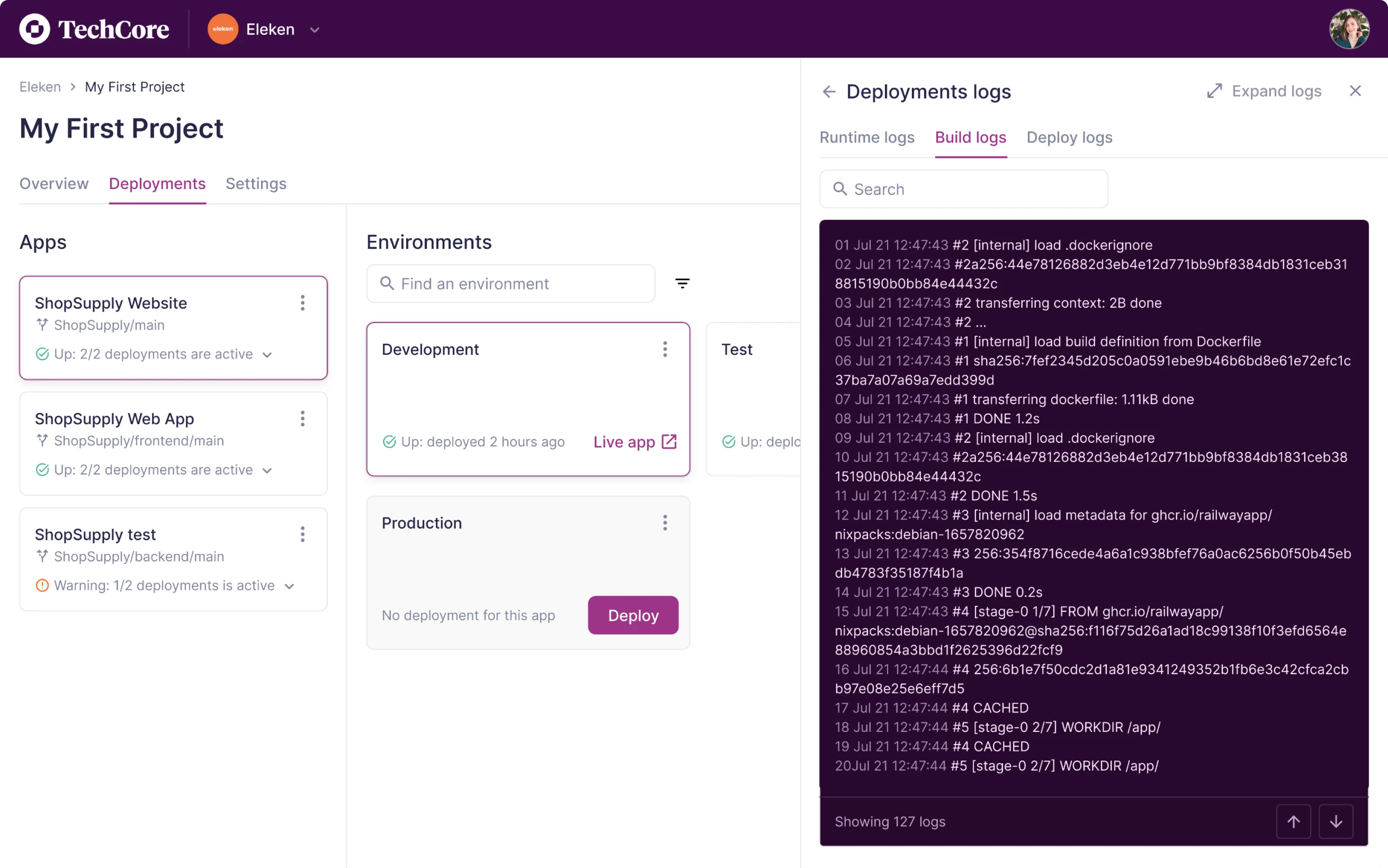 SaaS UI UX design example of a platform for developers 
