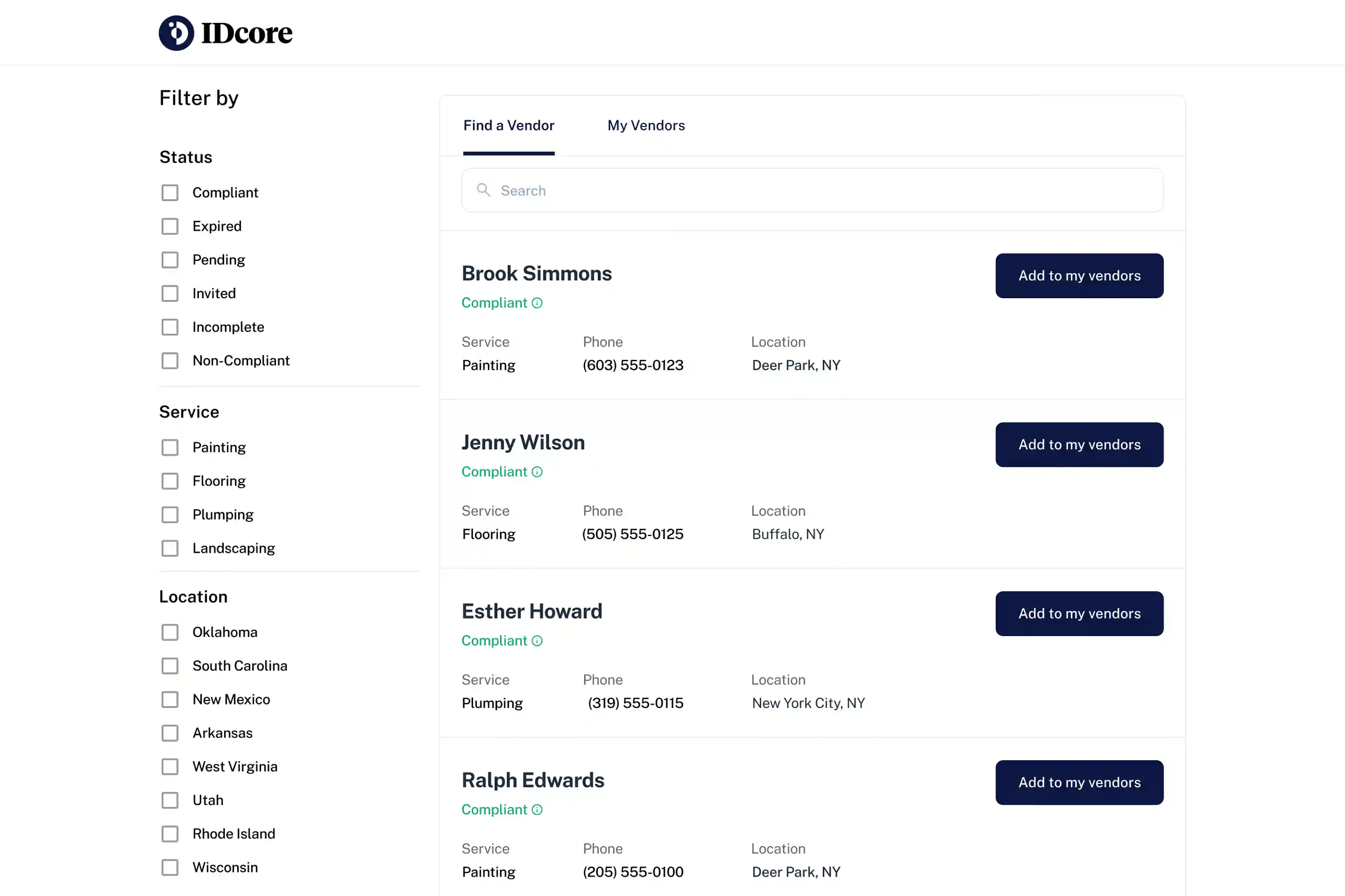 IDCore before redesign