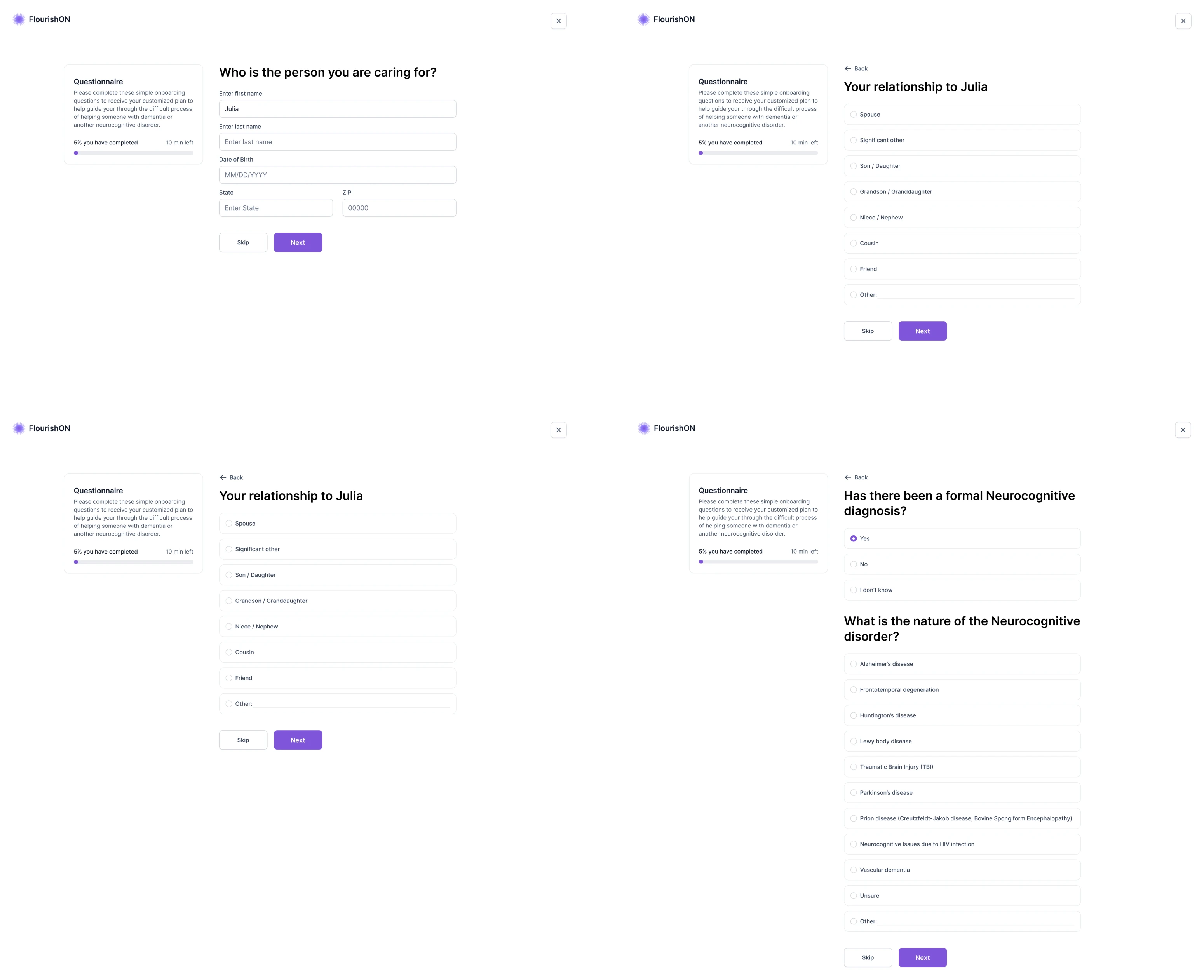 Different screens opened based on Yes/No answers