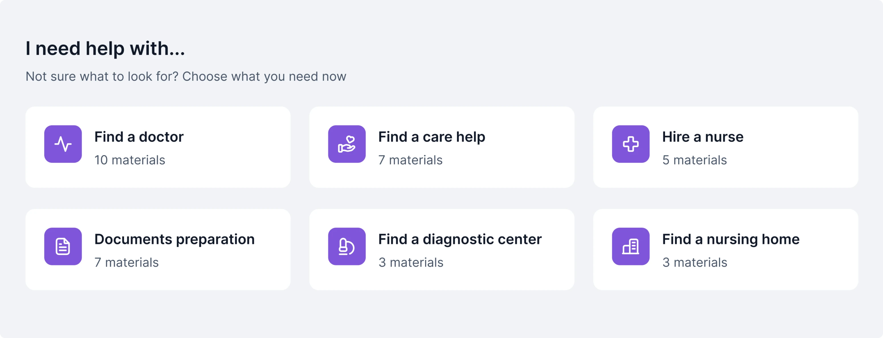 “I need help with…” feature