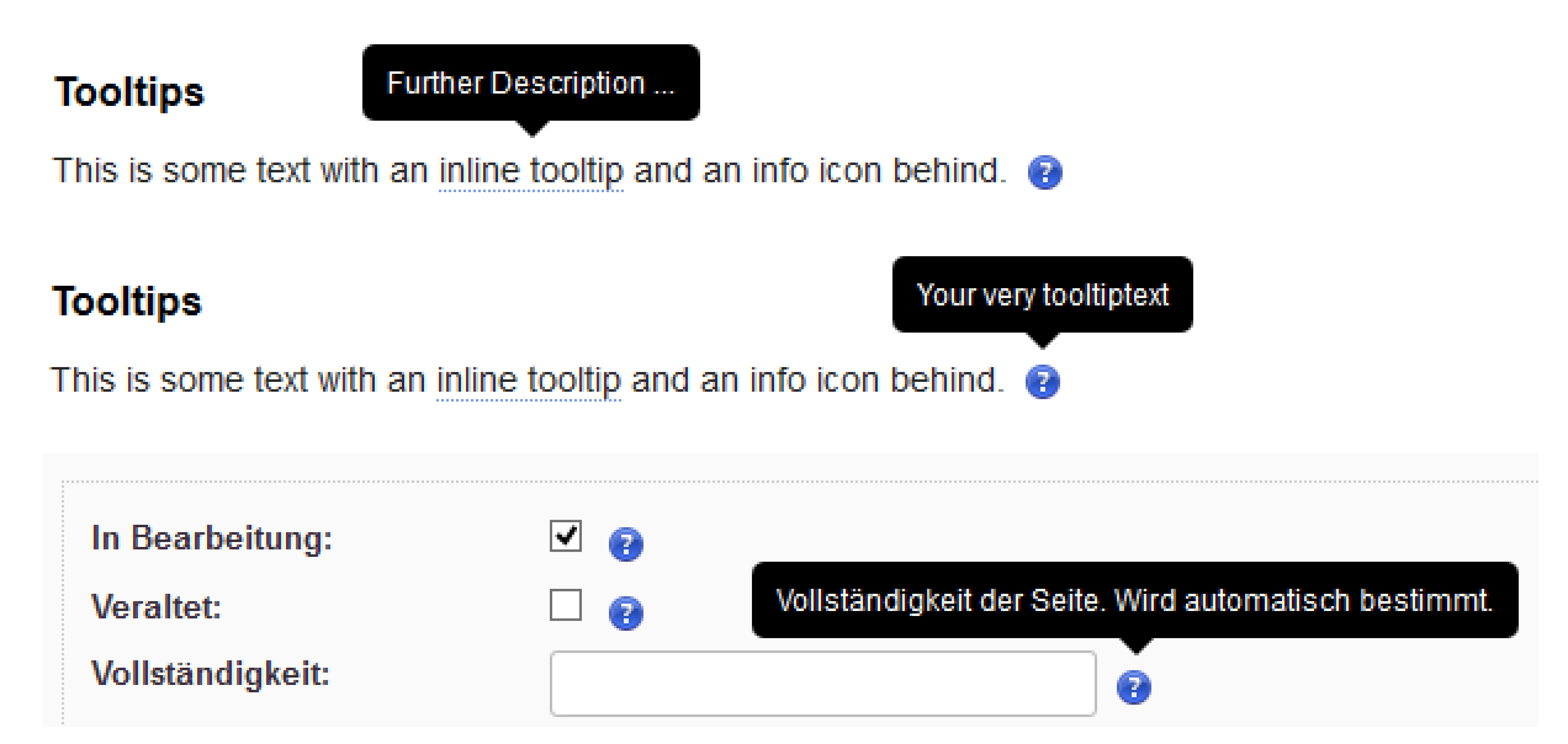 tooltips in dashboard design