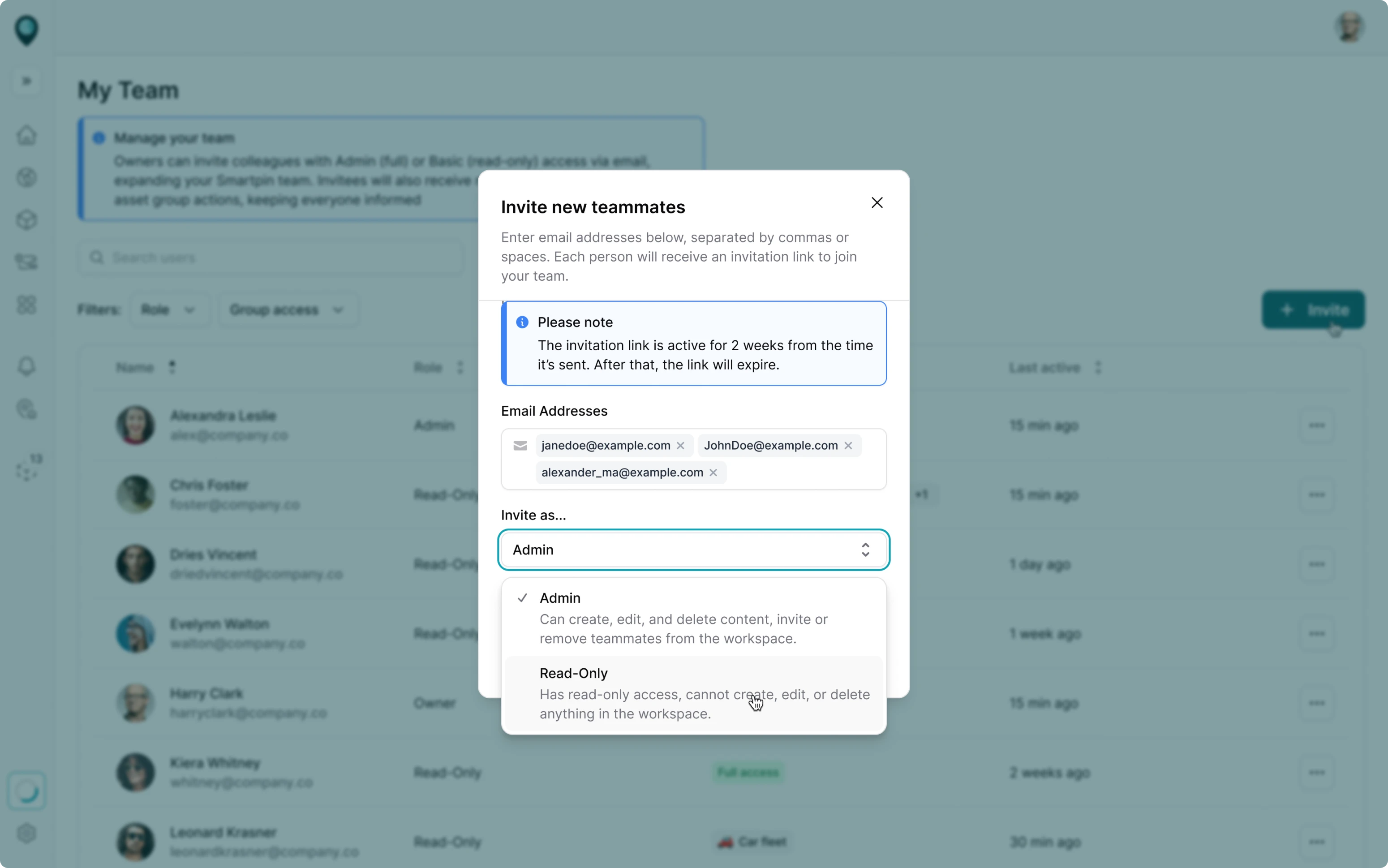 Admin role screen design