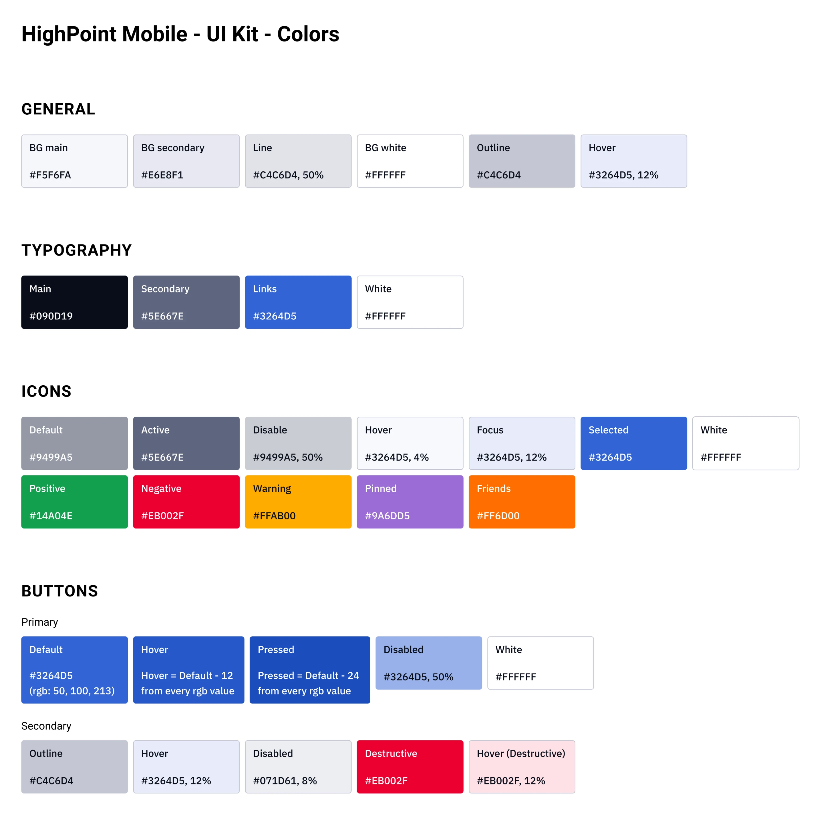 Color palette for highpoint project