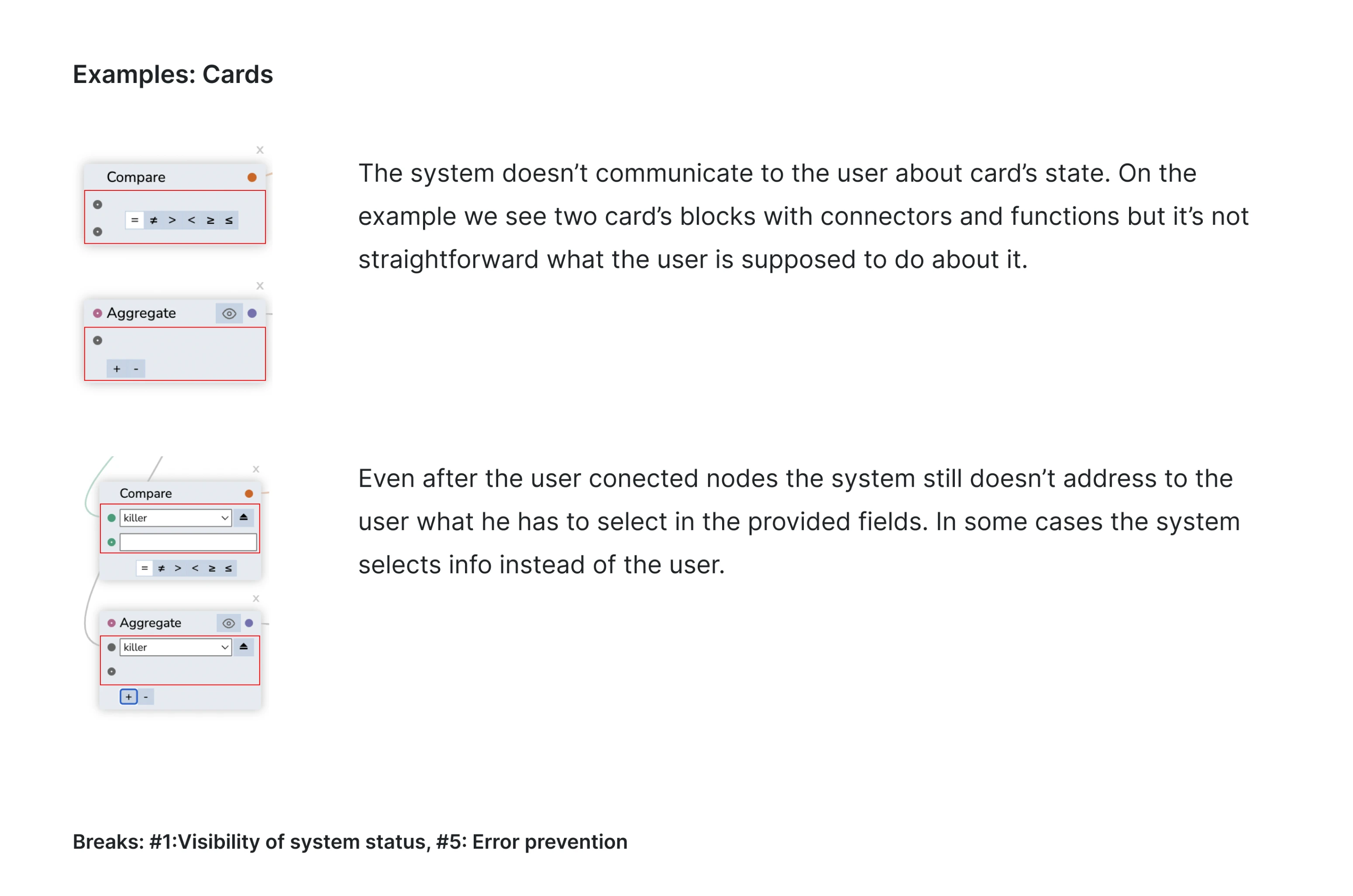 A fragment of UX audit Datawisp