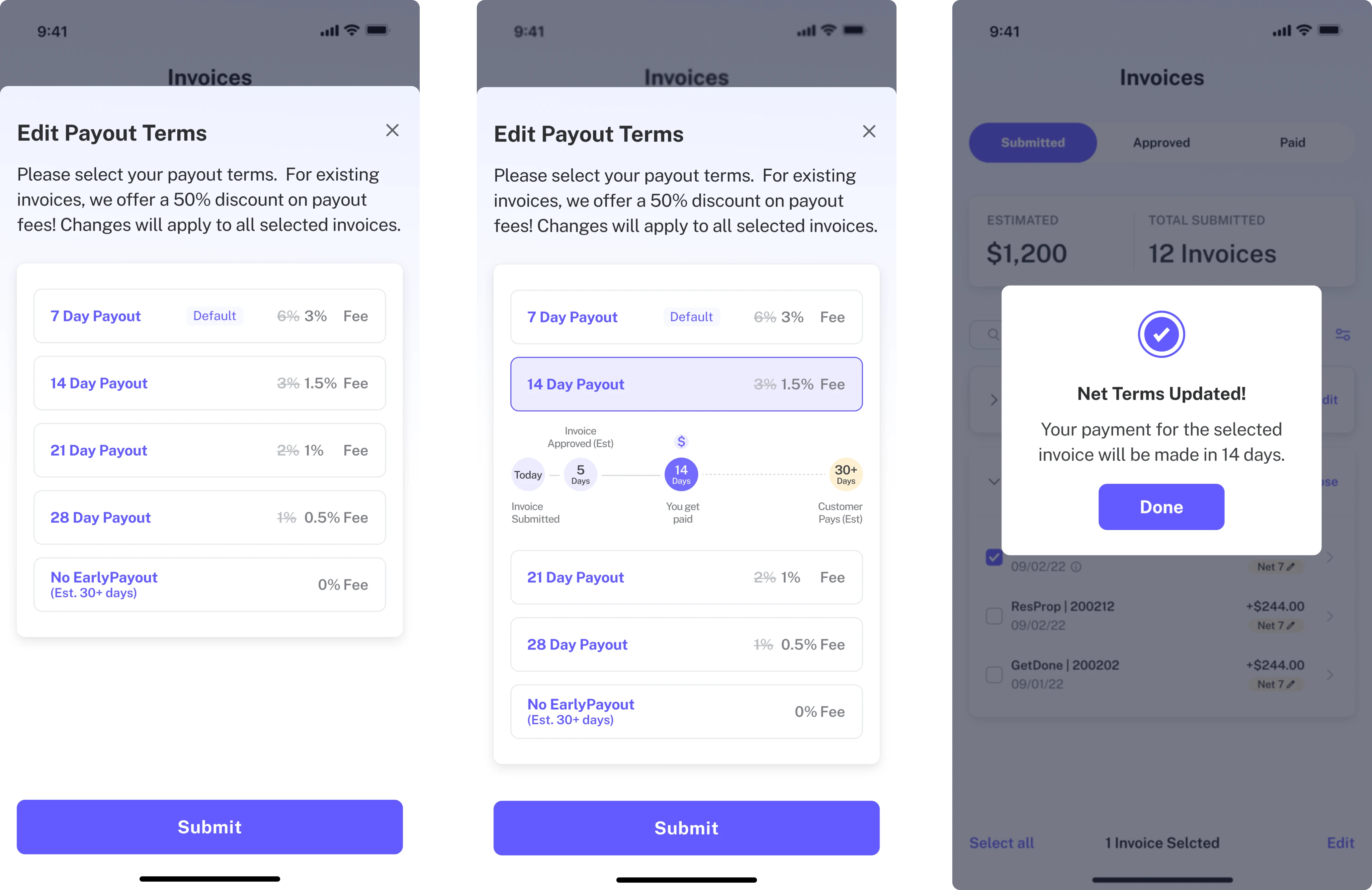 example of a fintech SaaS mobile UI/UX design 