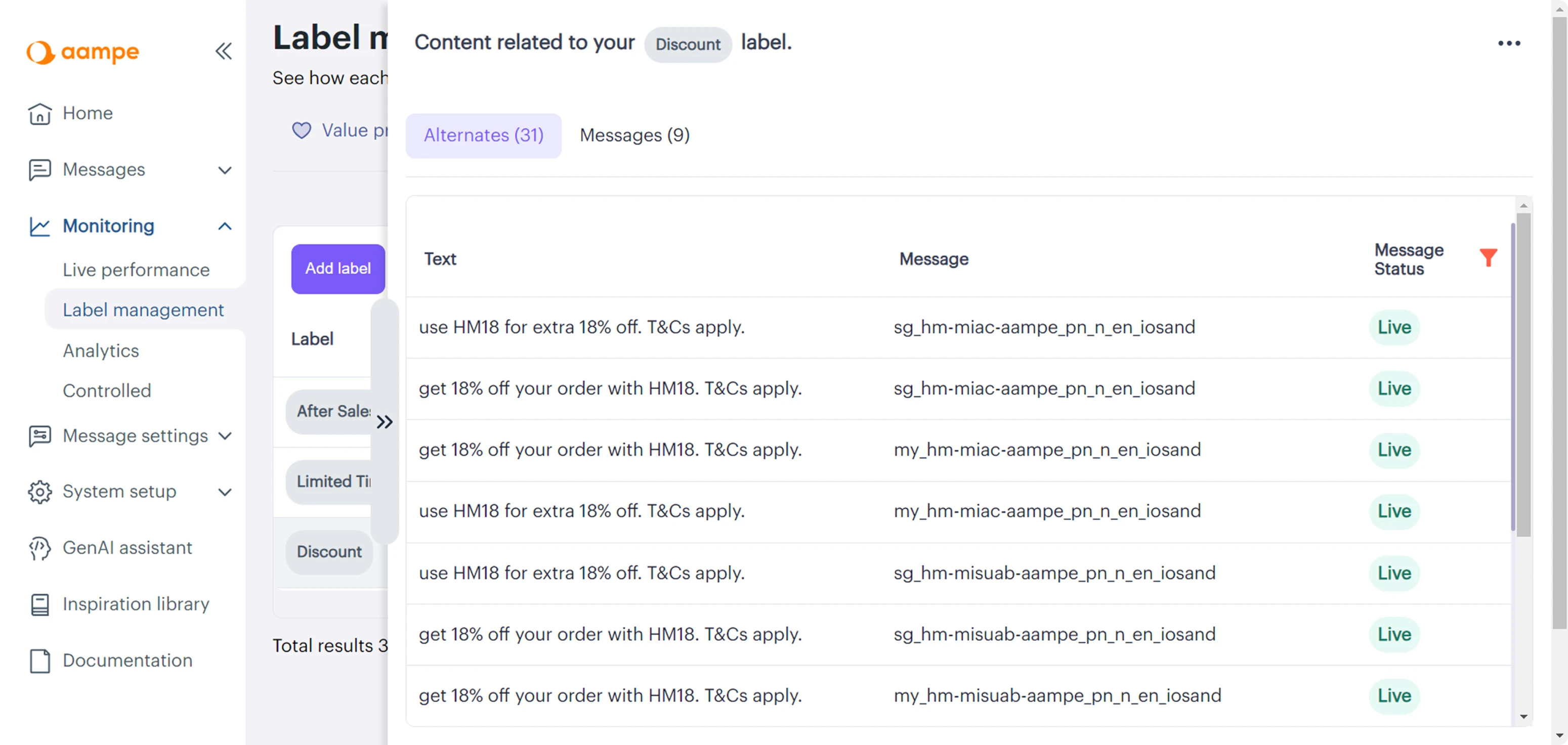 label management before redesign