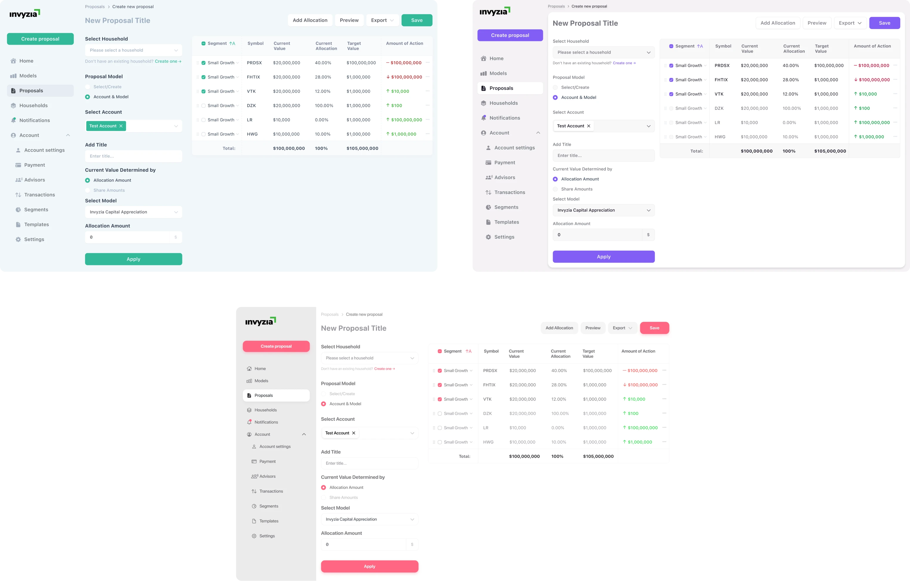 Ui styles for Invyzia Solutions