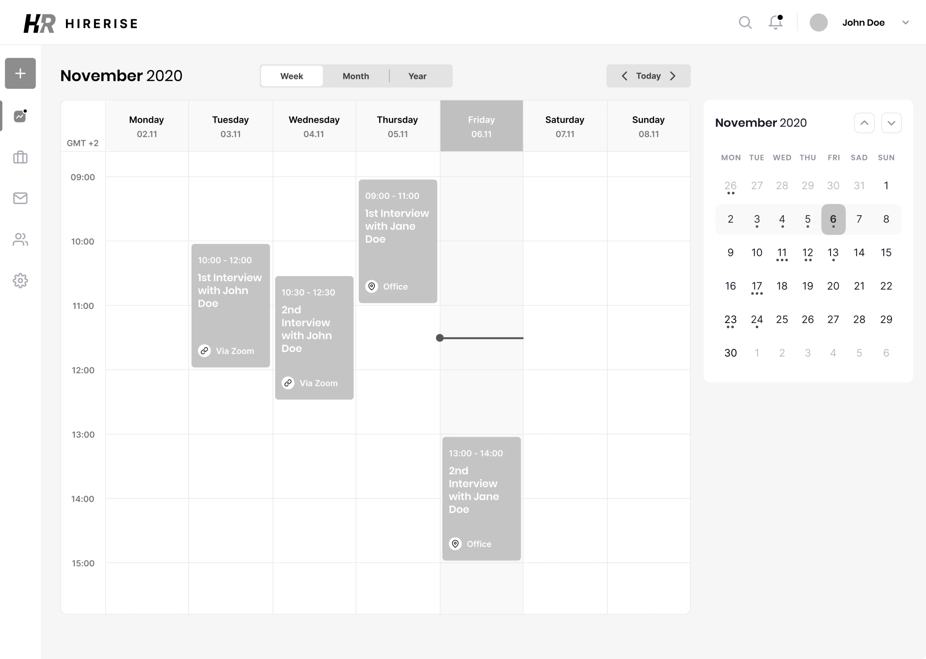 Building wireframes for calendar flow