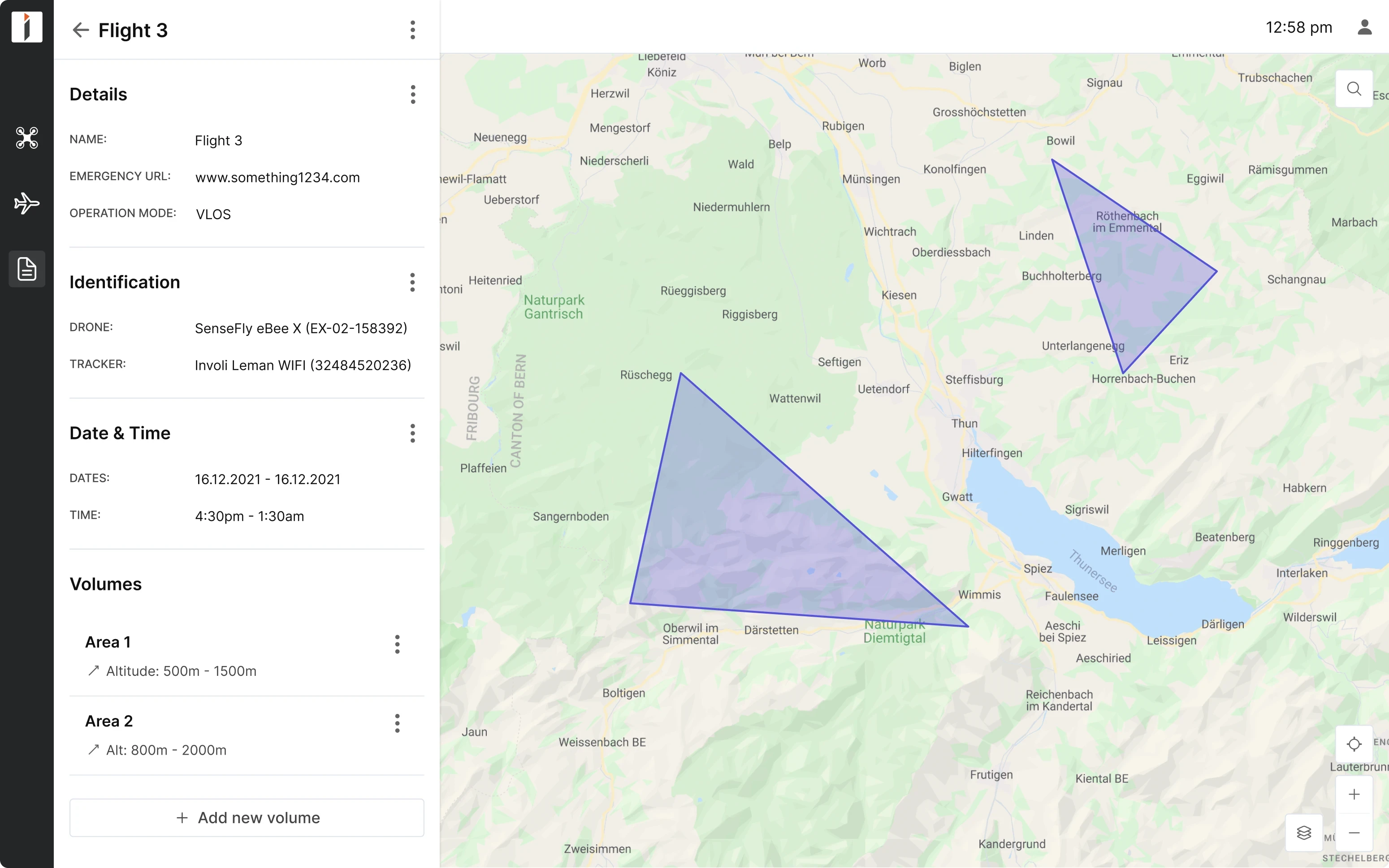 gospatial UI/UX design example of a drone management SaaS