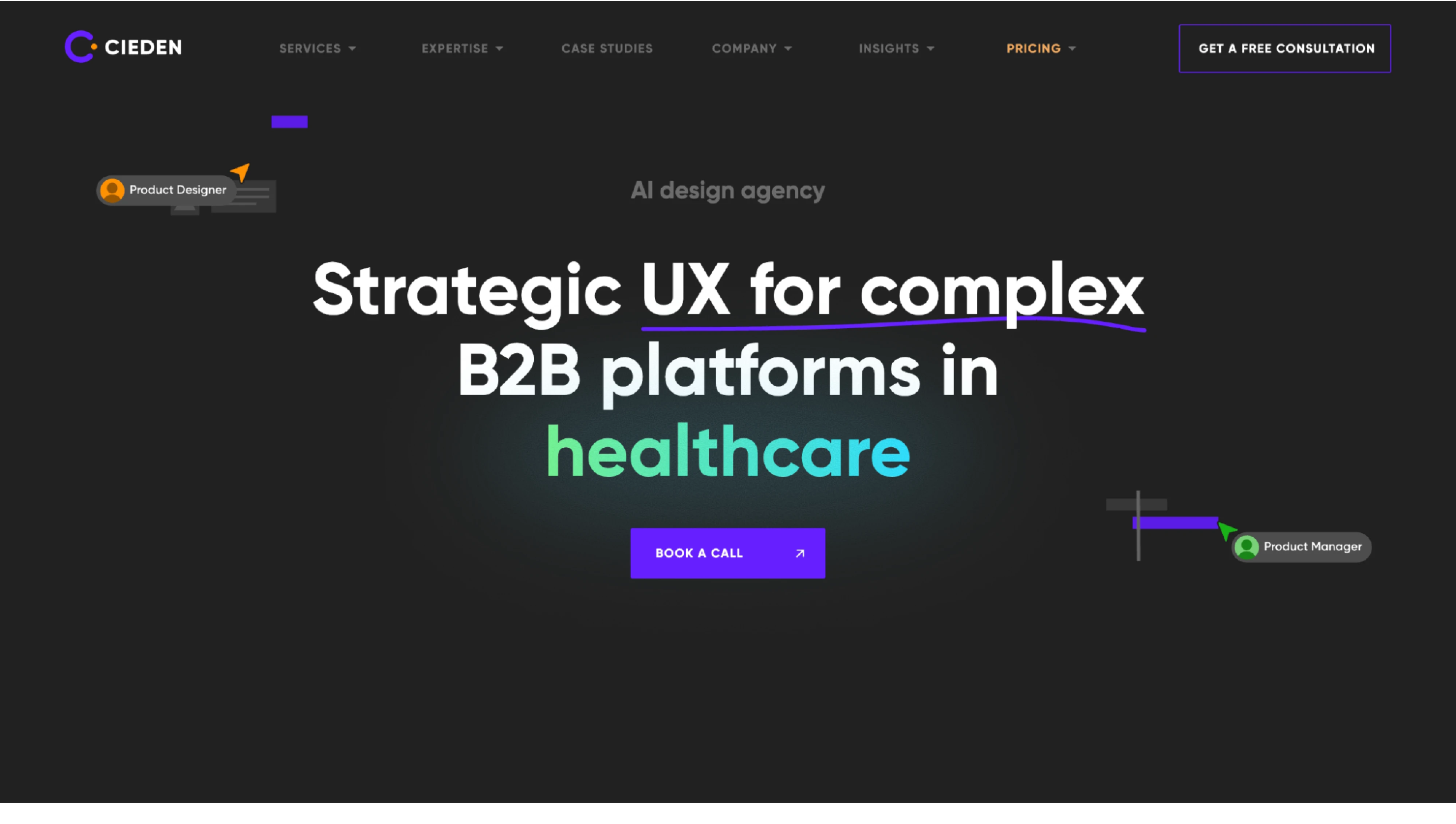 Cieden's dashboard UX design