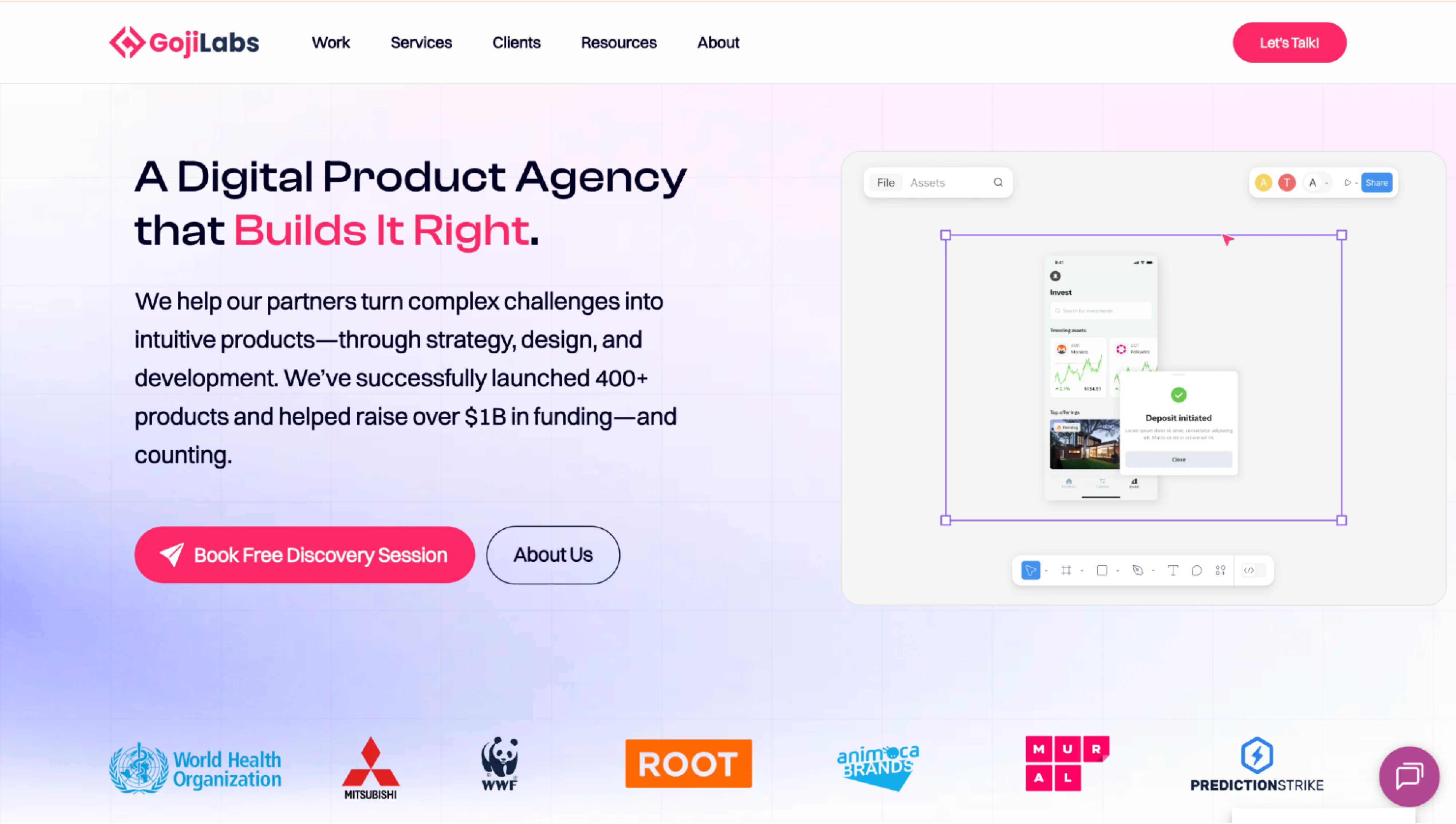Goji Labs dashboard UX design